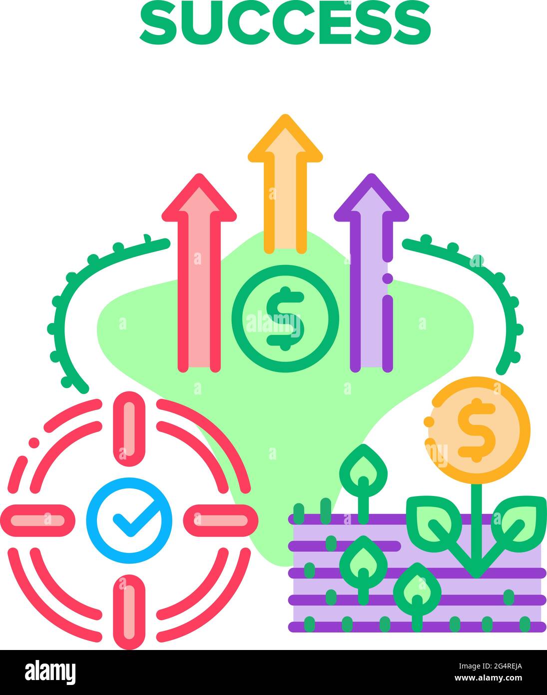 Success Finance Vector Concept Color Illustration Stock Vector Image ...