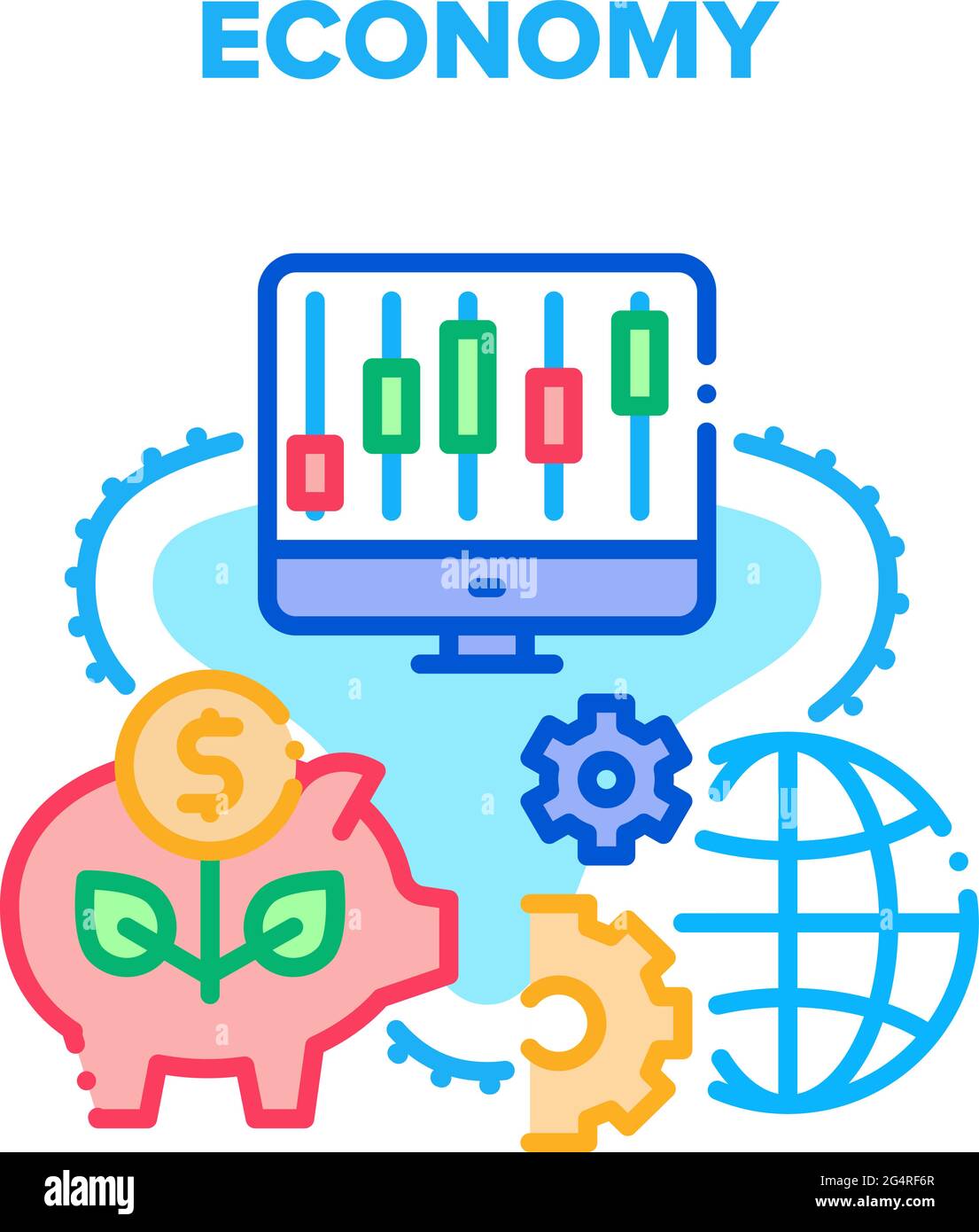 Economy Finance Vector Concept Color Illustration Stock Vector Image ...