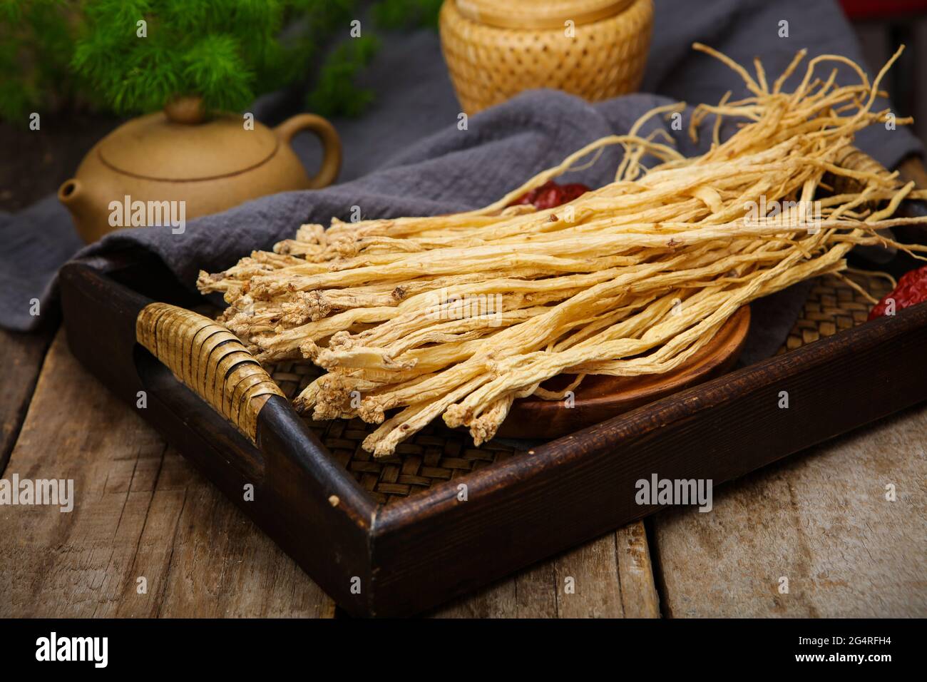 Chinese herbal medicine codonopsis Stock Photo