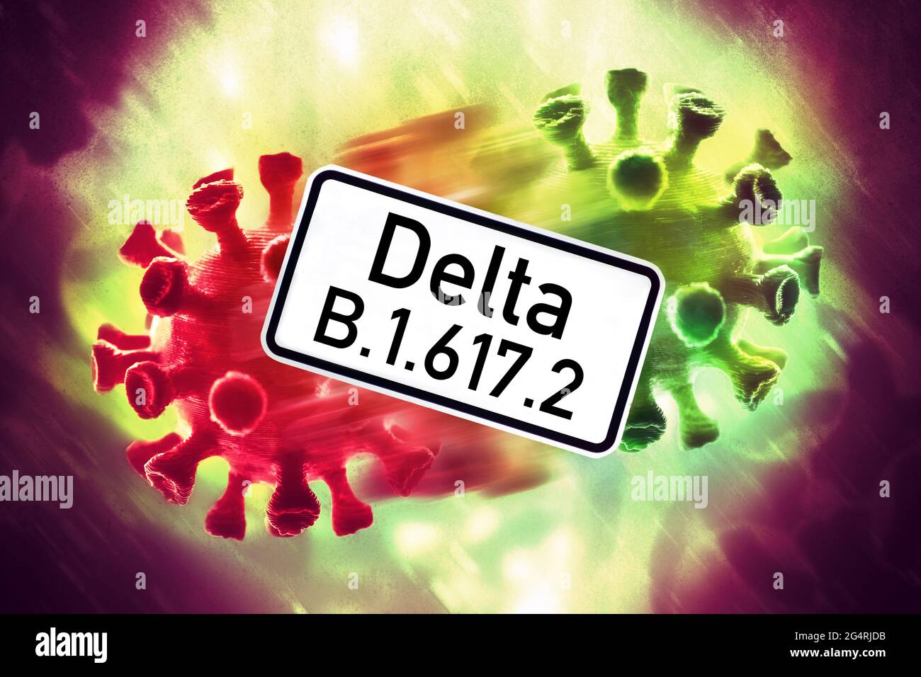 Corona viruses, delta variant B.1.617.2 Stock Photo