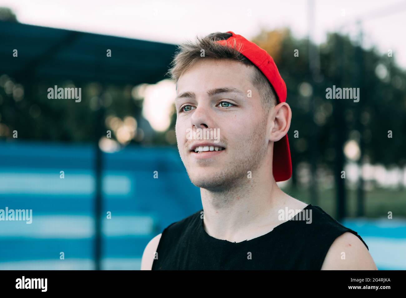 Teenager young cap standing hi-res stock photography and images - Alamy
