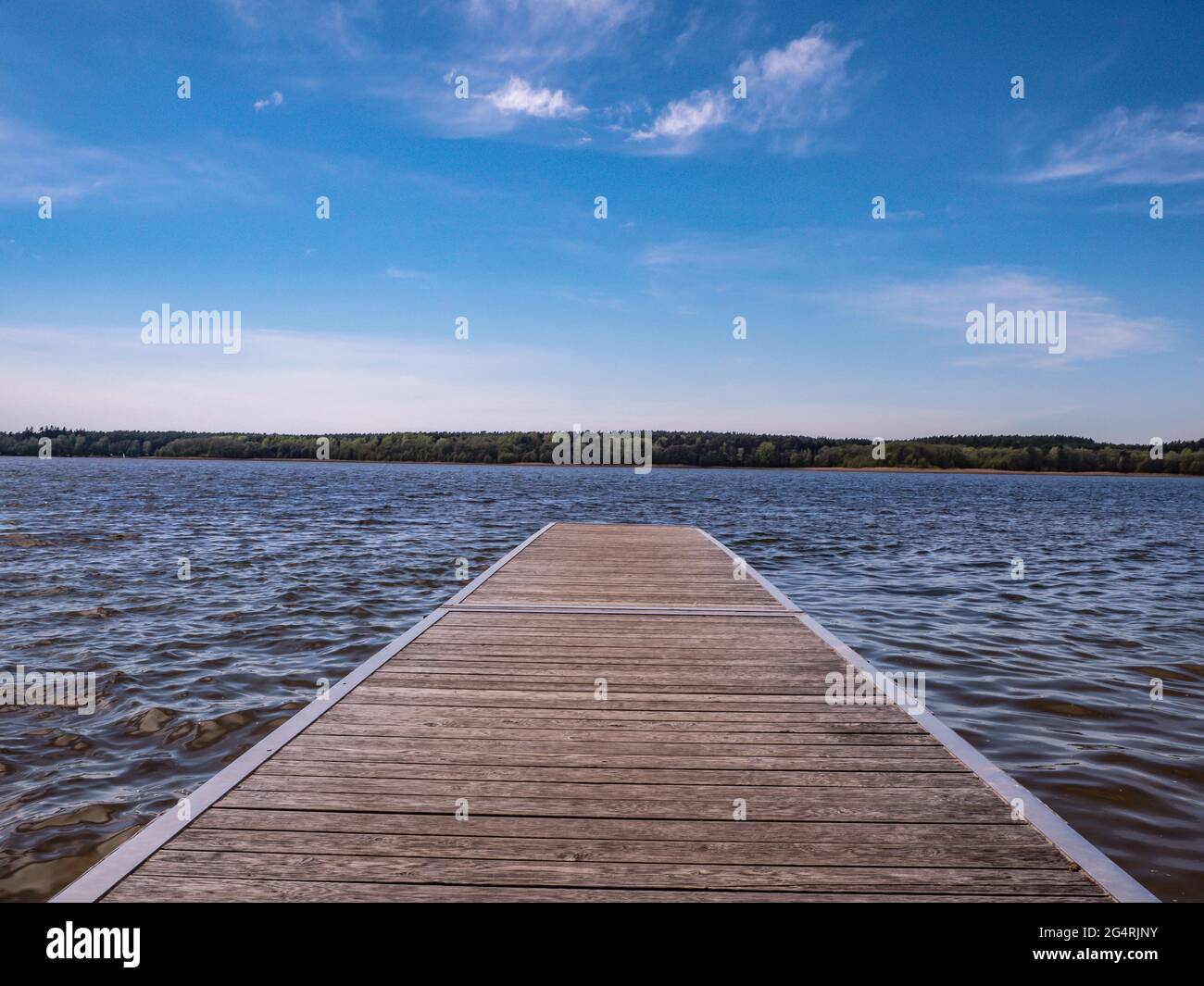 Jetty on a lake in the Mecklenburg Lake District Stock Photo