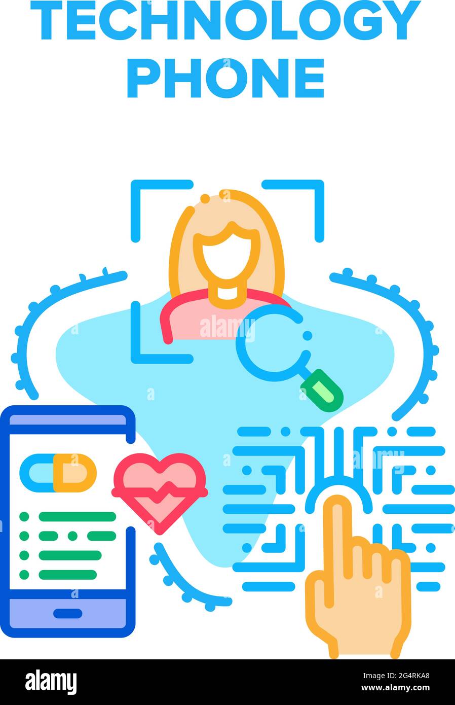 Technology Phone Vector Concept Color Illustration Stock Vector Image ...