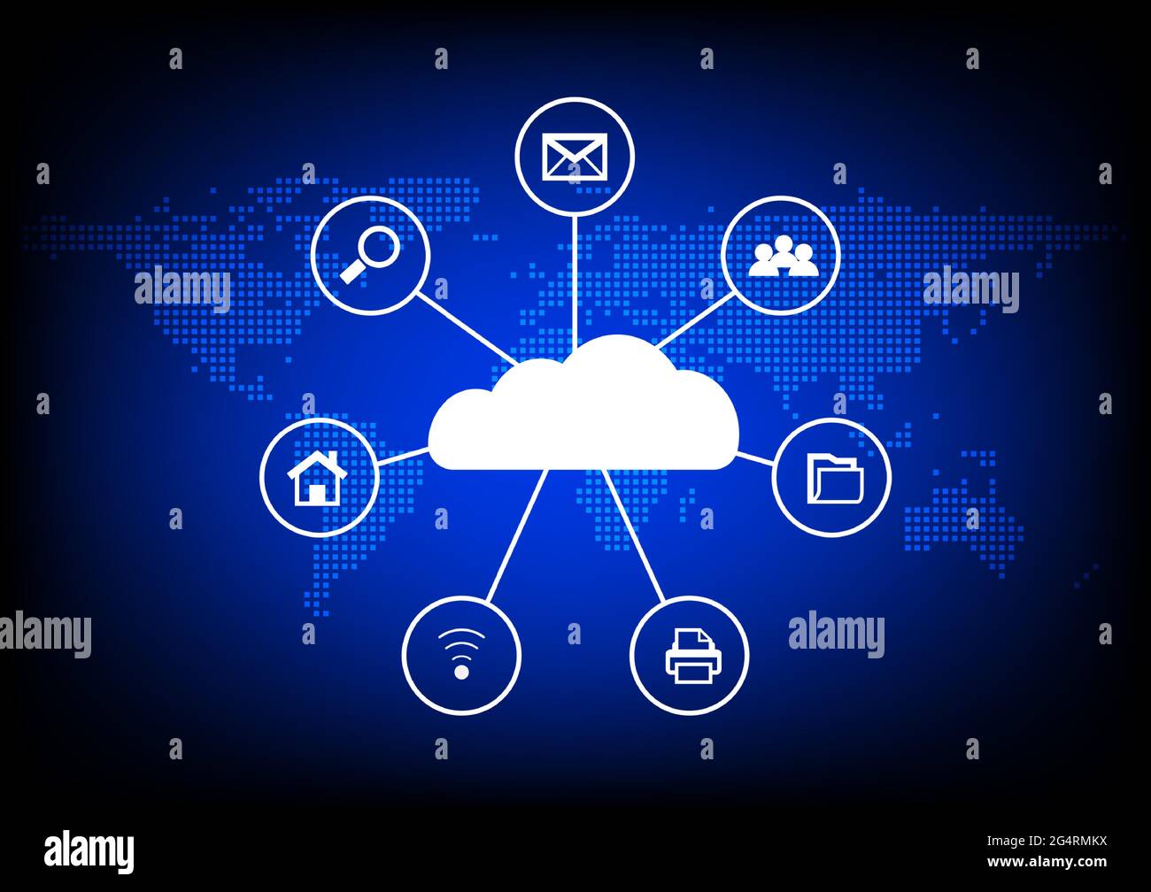 graphics diagram cloud computing concept infrastructure link access data management vector illustration Stock Vector