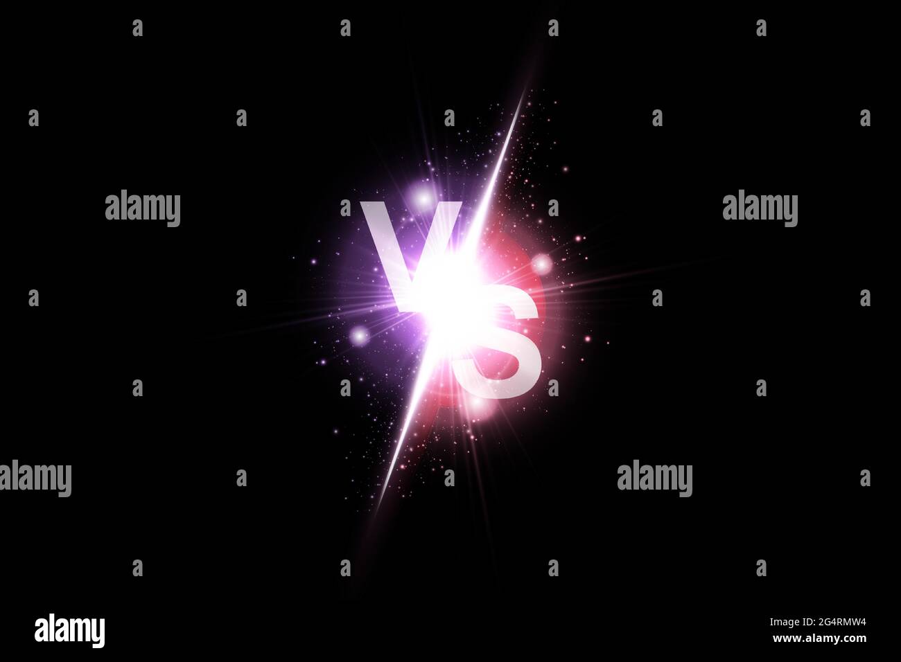 Vs sign. Vector versus background with glowing light Stock Vector