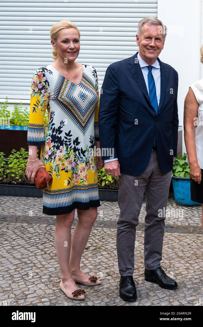 Berlin, Germany. 21st June, 2021. Bettina Wulff and Christian Wulff, former President of Germany, stand at the opening of the German Choir Centre in Berlin. Wulff is president of the German Choir Association. Credit: Christophe Gateau/dpa/Alamy Live News Stock Photo