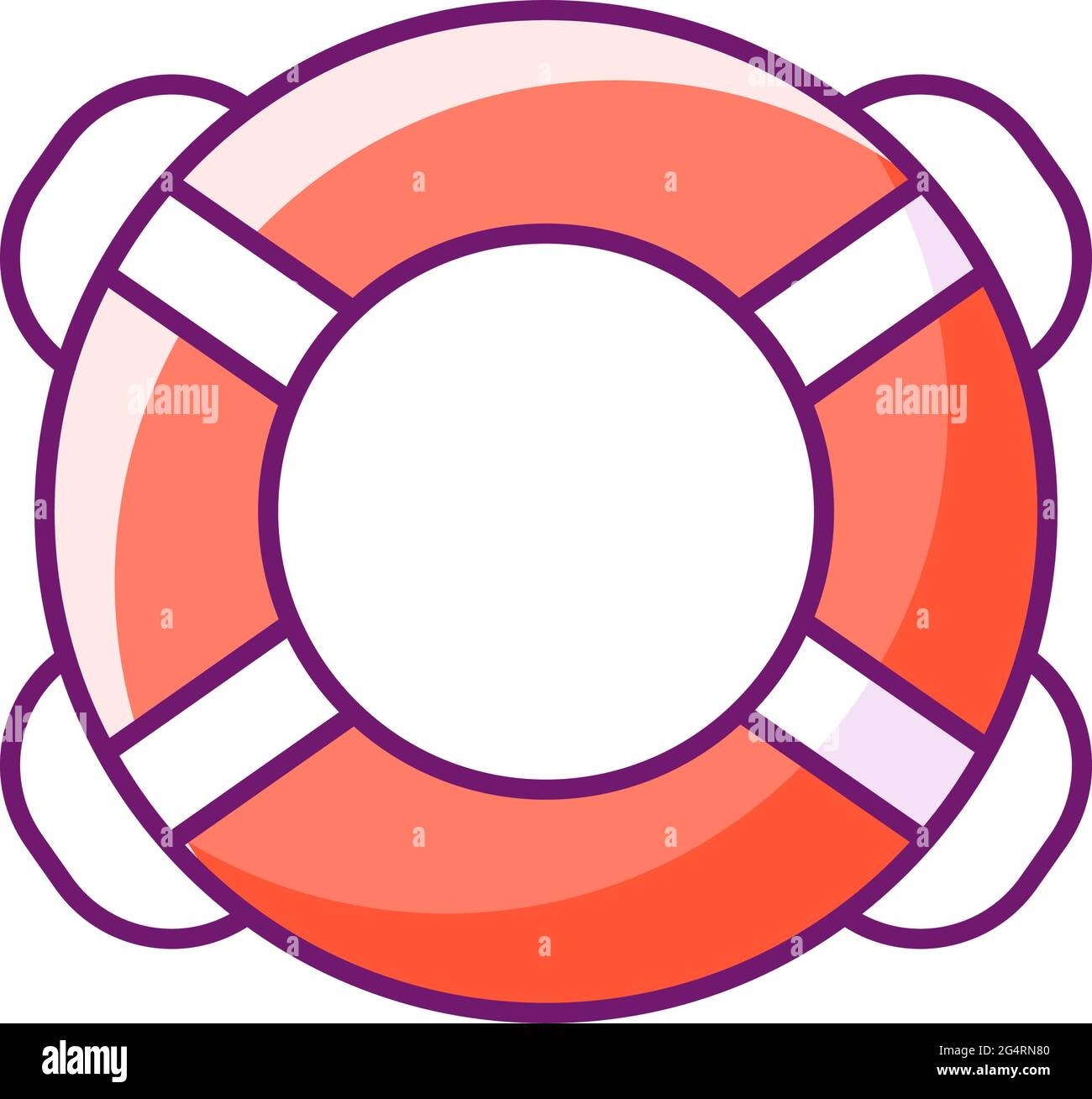 Ring buoy RGB color icon Stock Vector