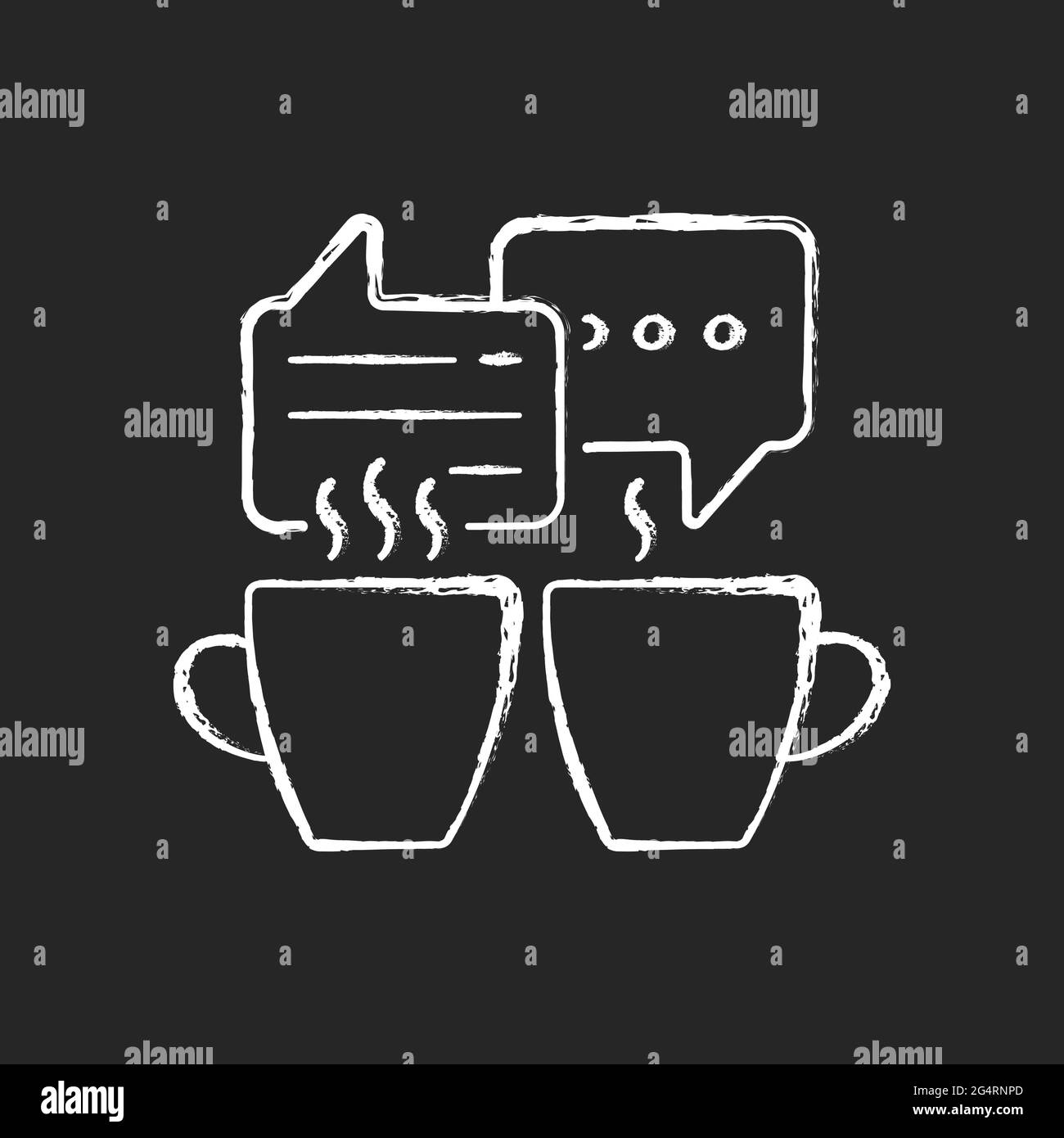 Socializing chalk white icon on dark background Stock Vector
