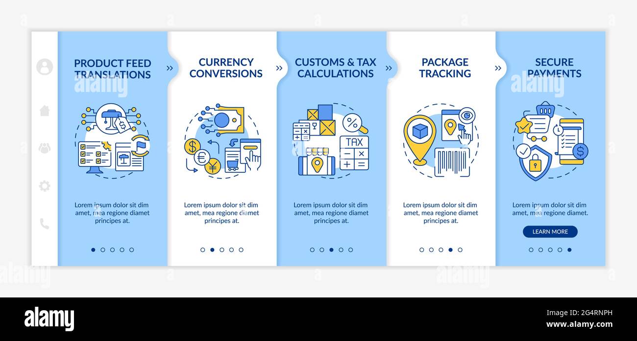 International retailing service onboarding vector template Stock Vector