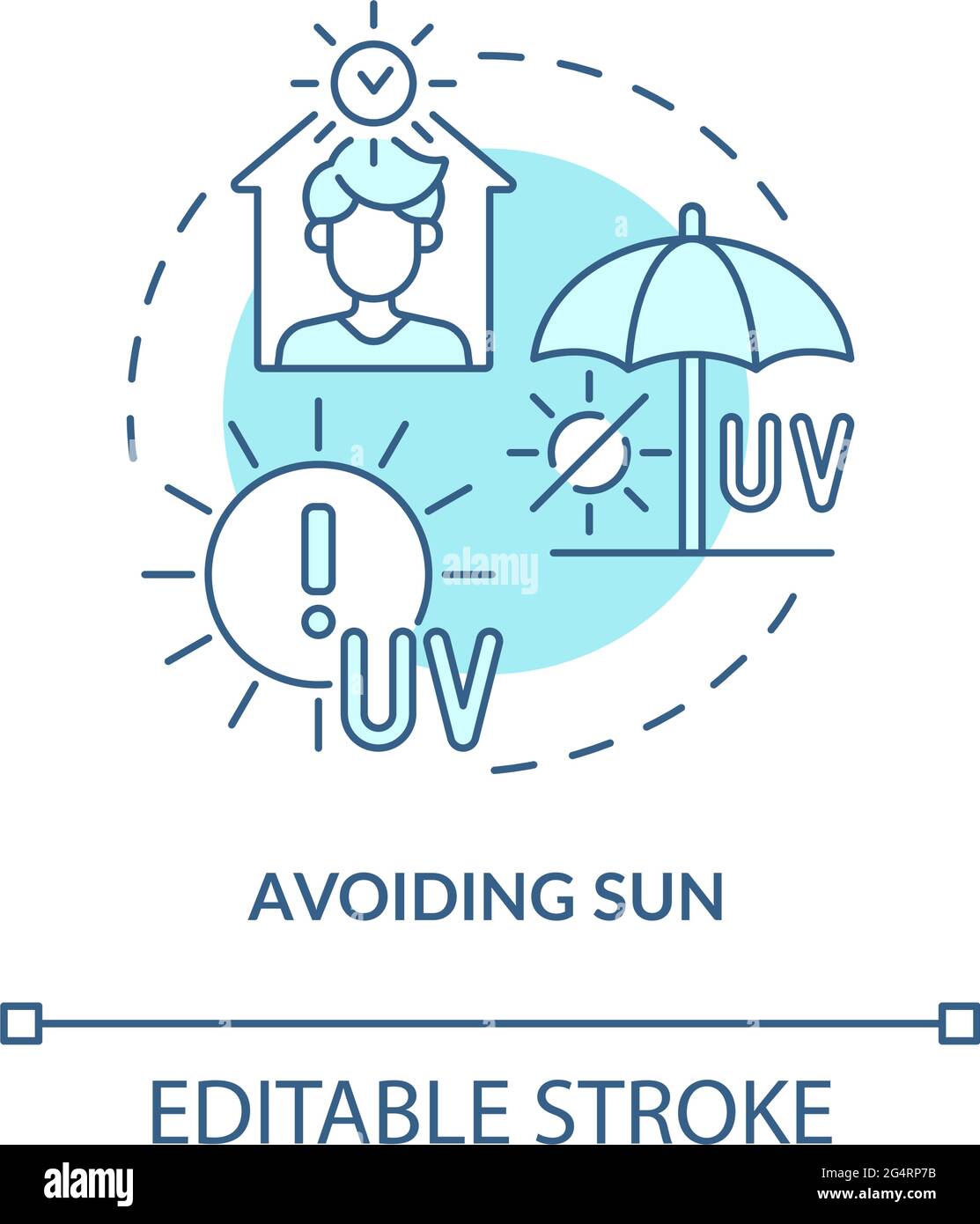 Avoiding sun concept icon. Heat exhaustion risk reducing abstract idea
