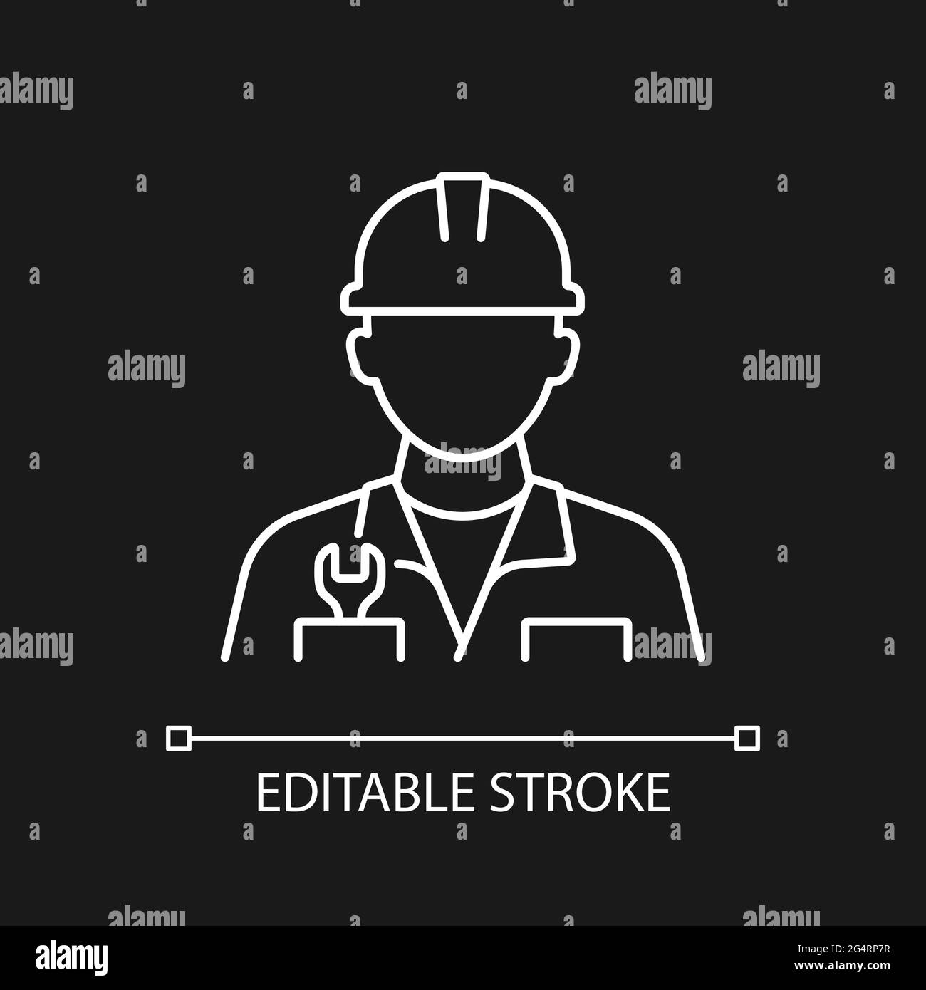 Engineer white linear icon for dark theme. Navigation and manoeuvring ...