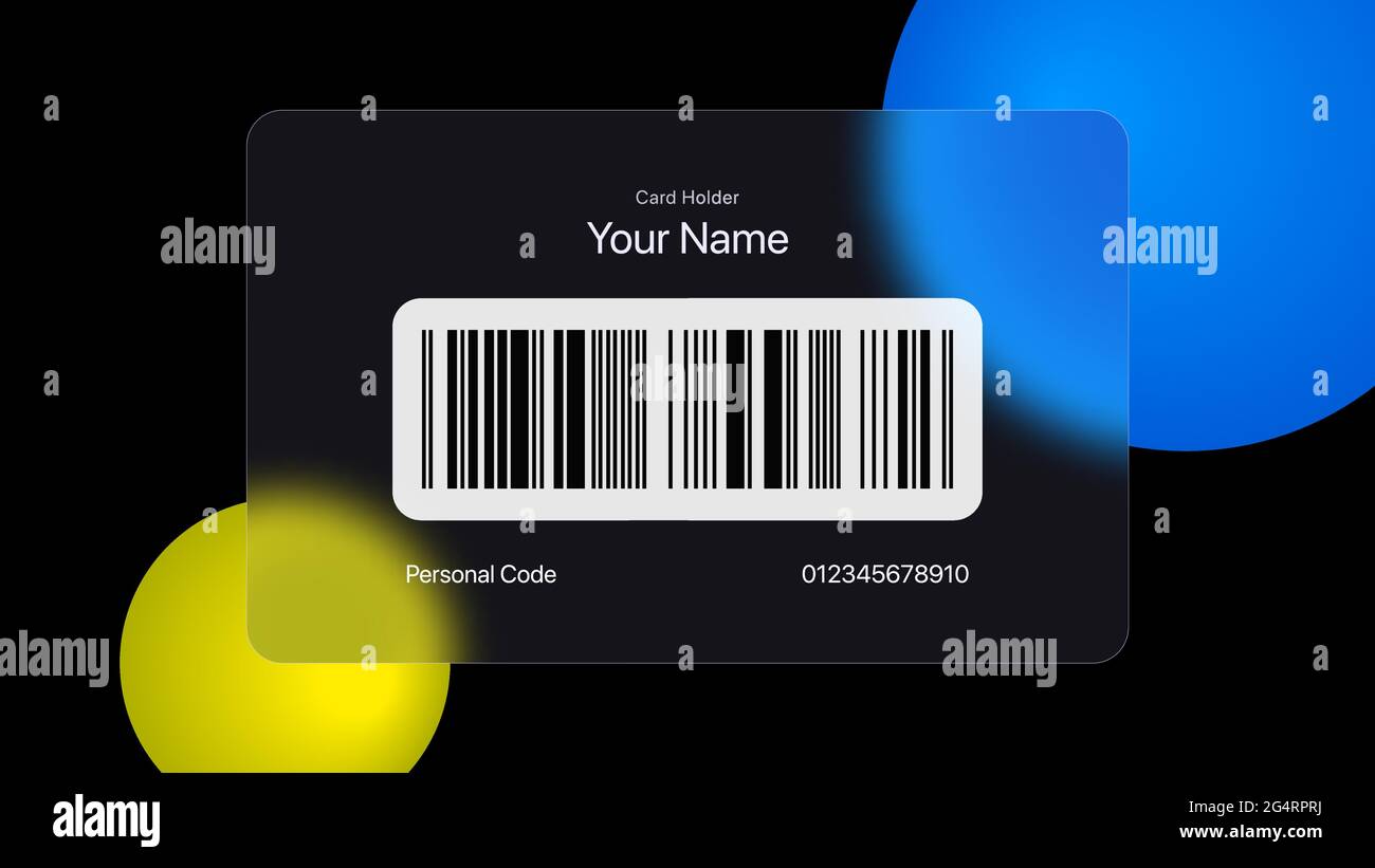 Glass Banking Card. Isolated Template for Card Holder with Spot for