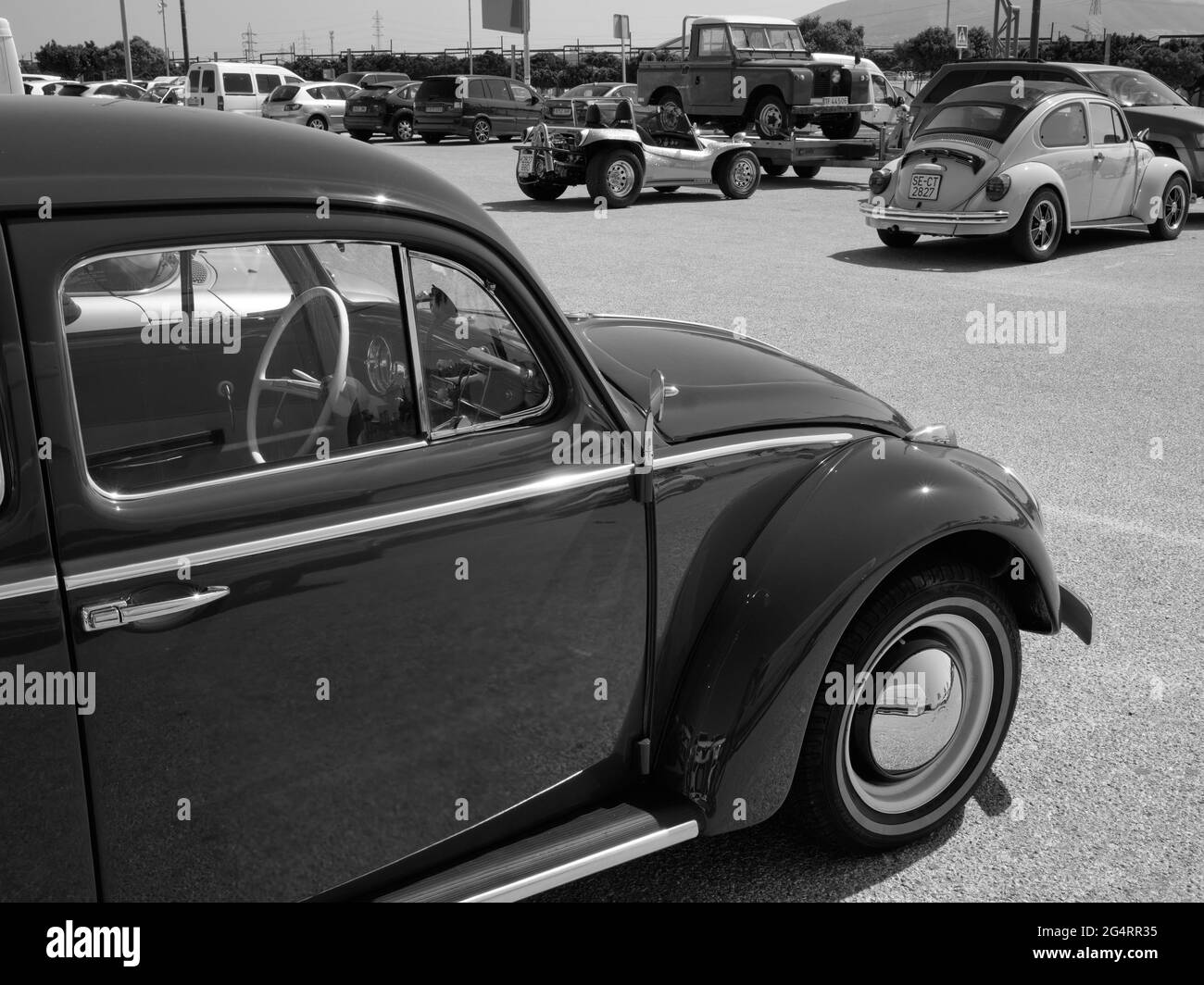 Classic Volkswagen Bettle. Retro Malaga 2021, andalusia, Spain. Stock Photo
