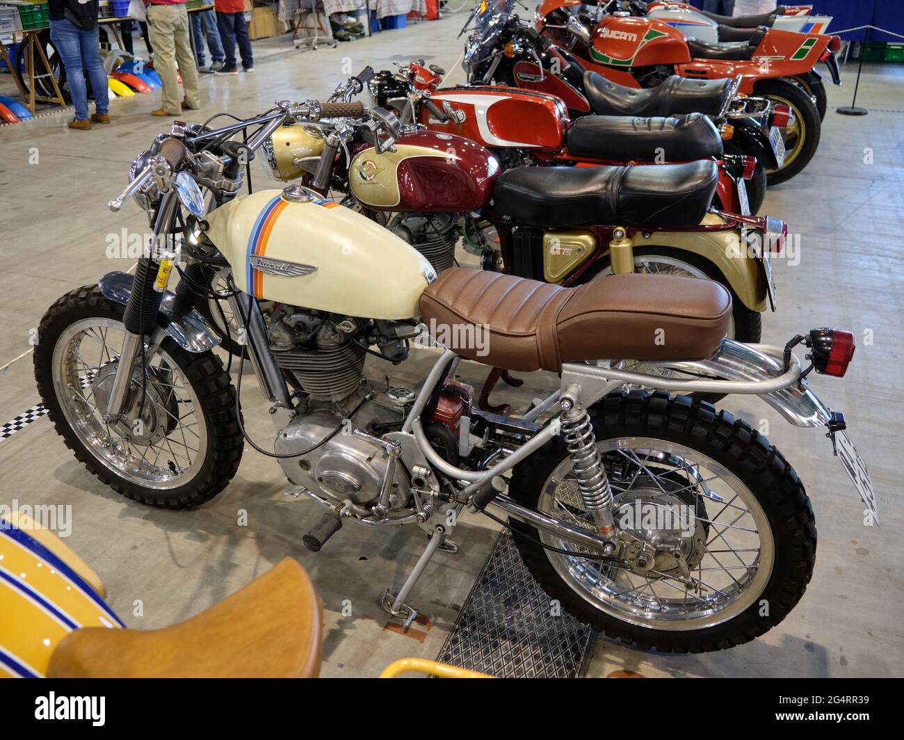 1974 modified Ducati. Retro Malaga 2021, Andalusia, Spain. Stock Photo