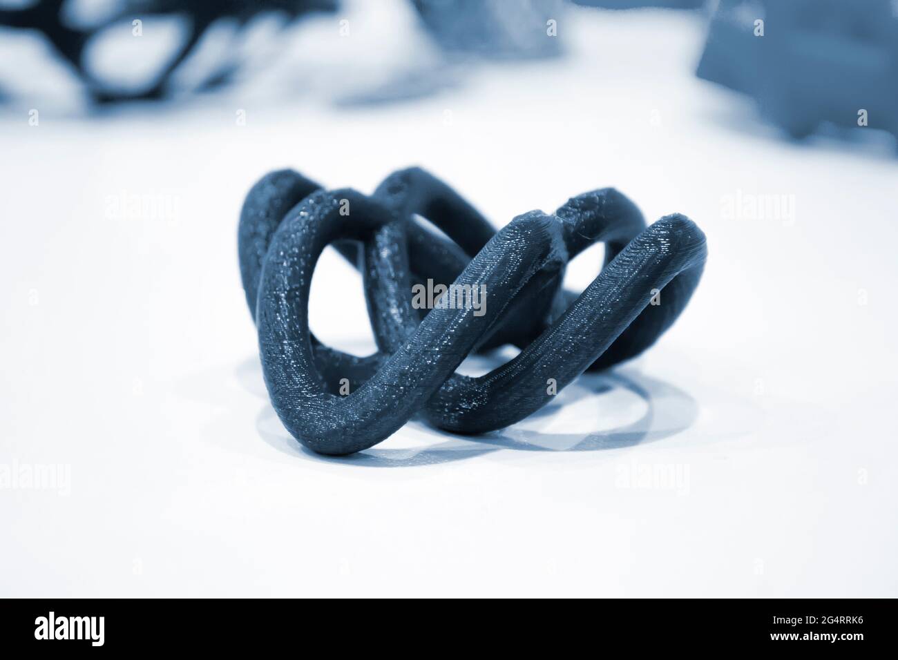 Objects printed by 3d printer Isolated on white background. Stock Photo
