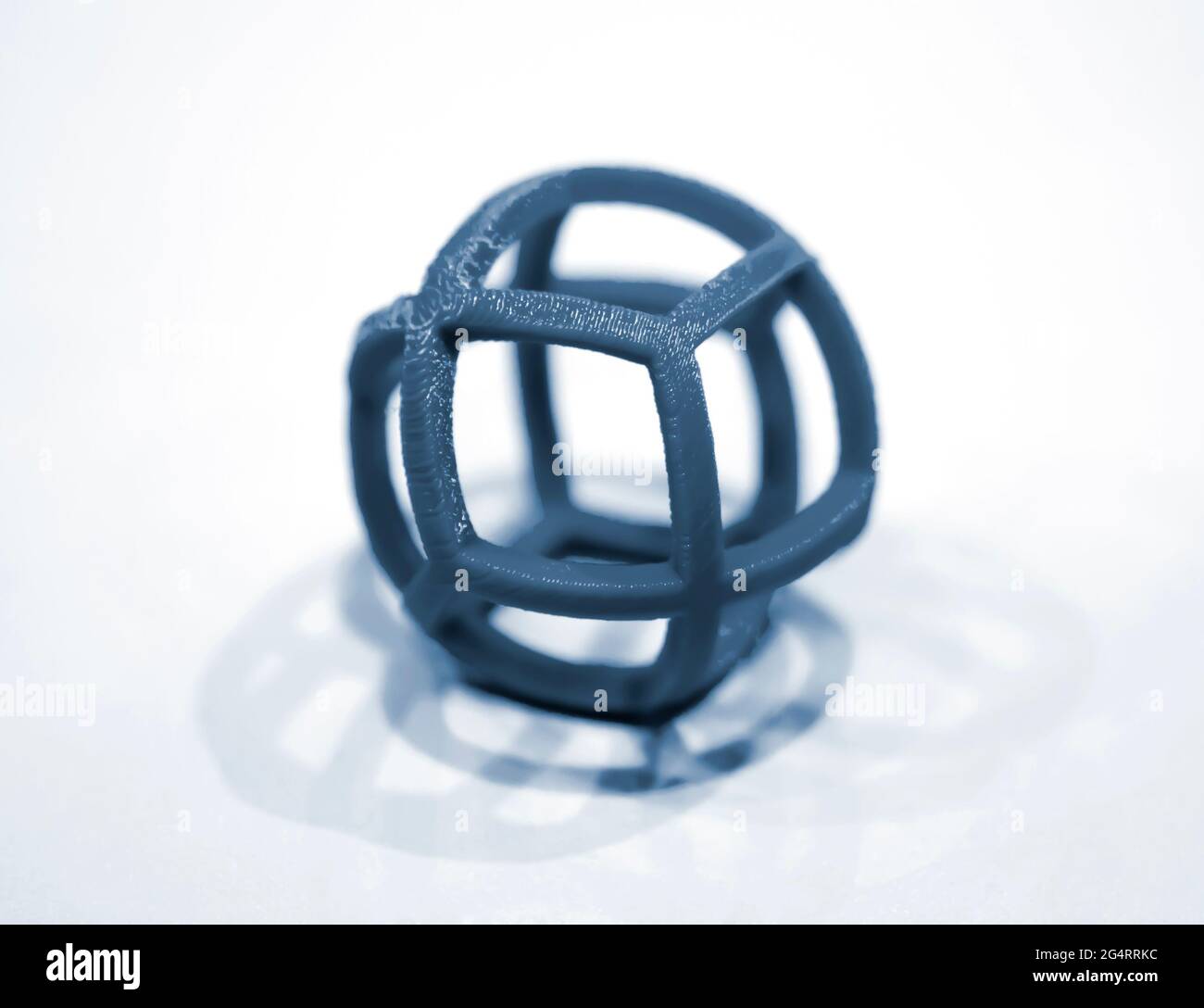 Abstract object printed by 3d printer on white background. Stock Photo