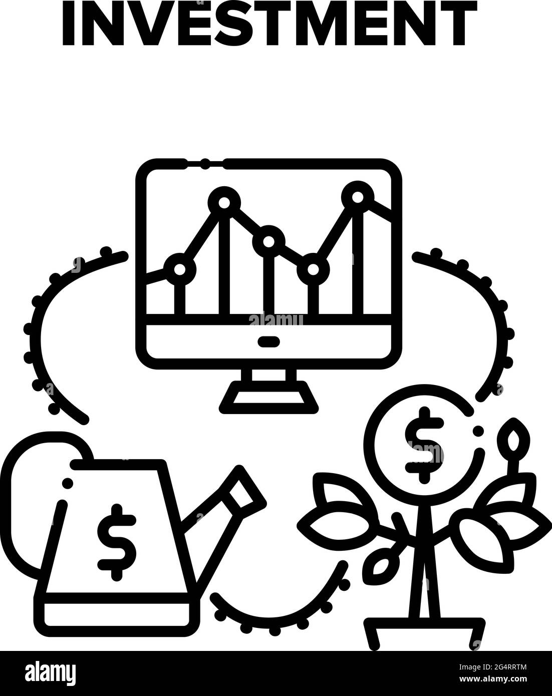 Investment Money Vector Black Illustration Stock Vector Image & Art - Alamy