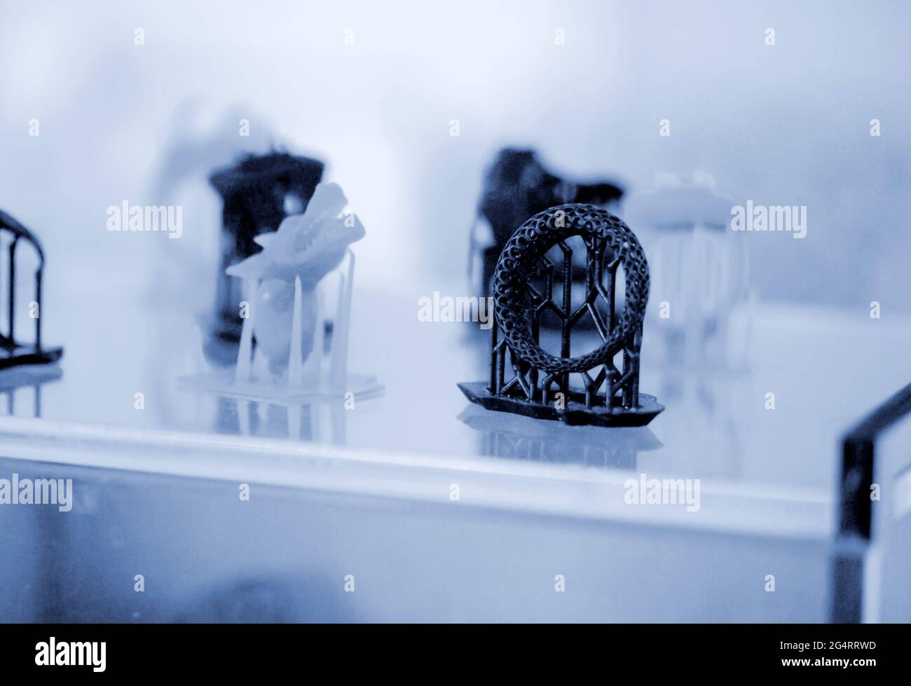 Objects photopolymer printed on a 3d printer. Stock Photo