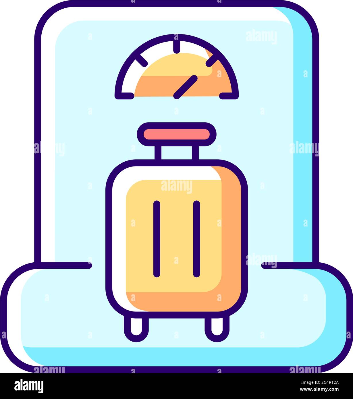Baggage weight RGB color icon Stock Vector