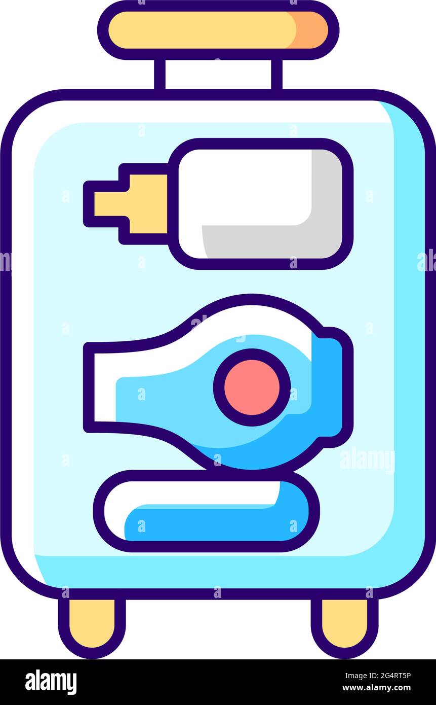 Open suitcase RGB color icon Stock Vector
