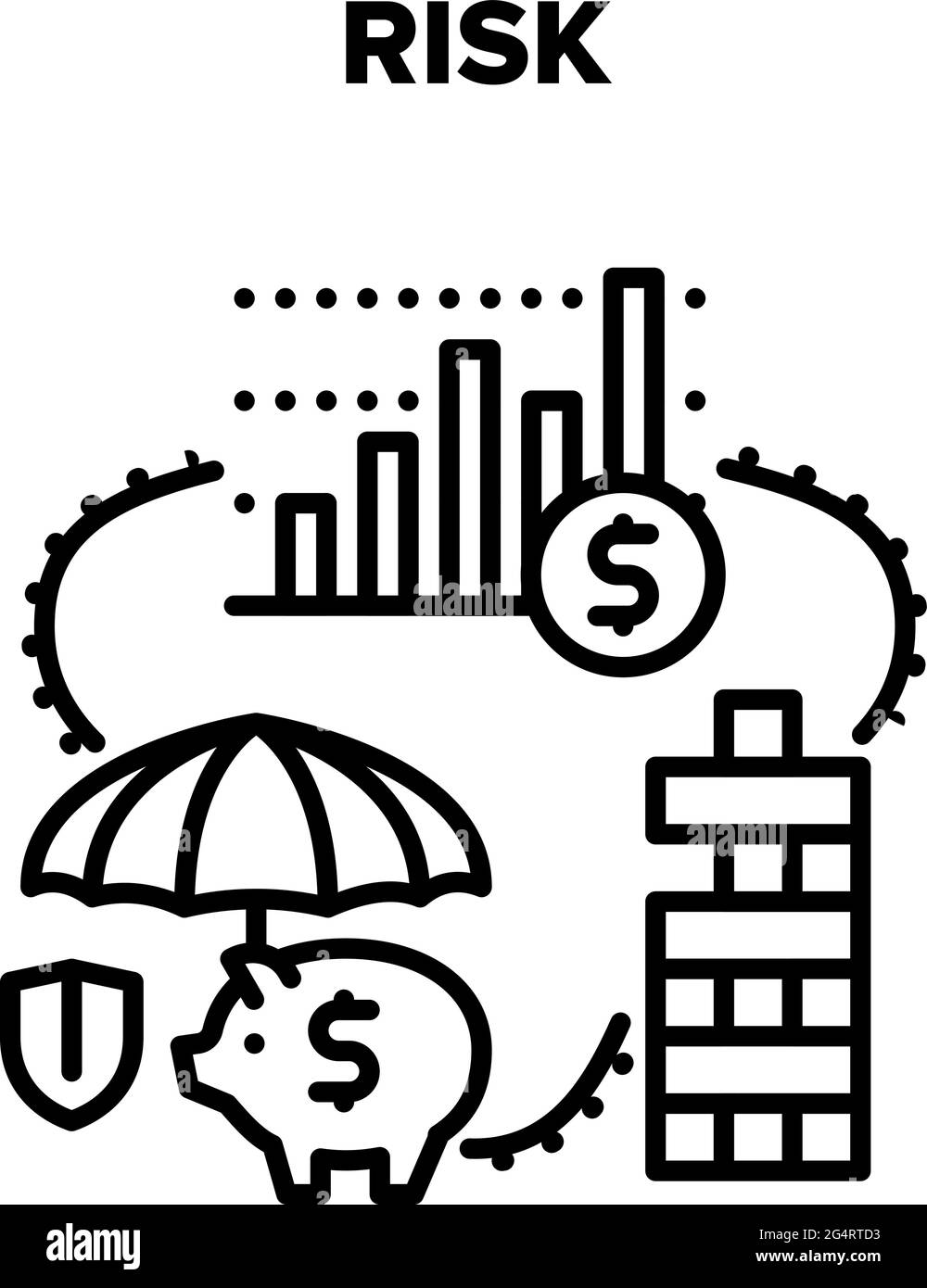 Risk Finance Vector Black Illustration Stock Vector Image & Art - Alamy