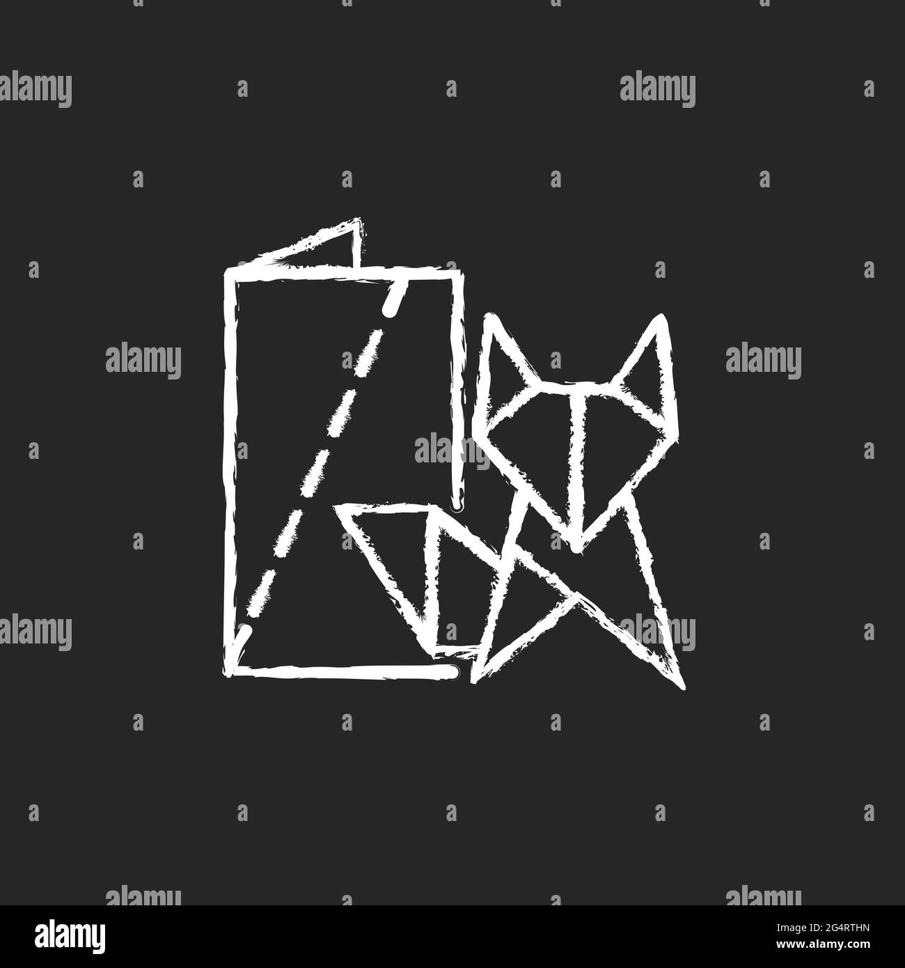 Origami chalk white icon on dark background Stock Vector Image & Art ...