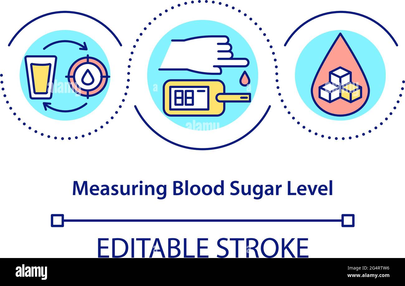 Measuring blood sugar level concept icon Stock Vector Image & Art - Alamy