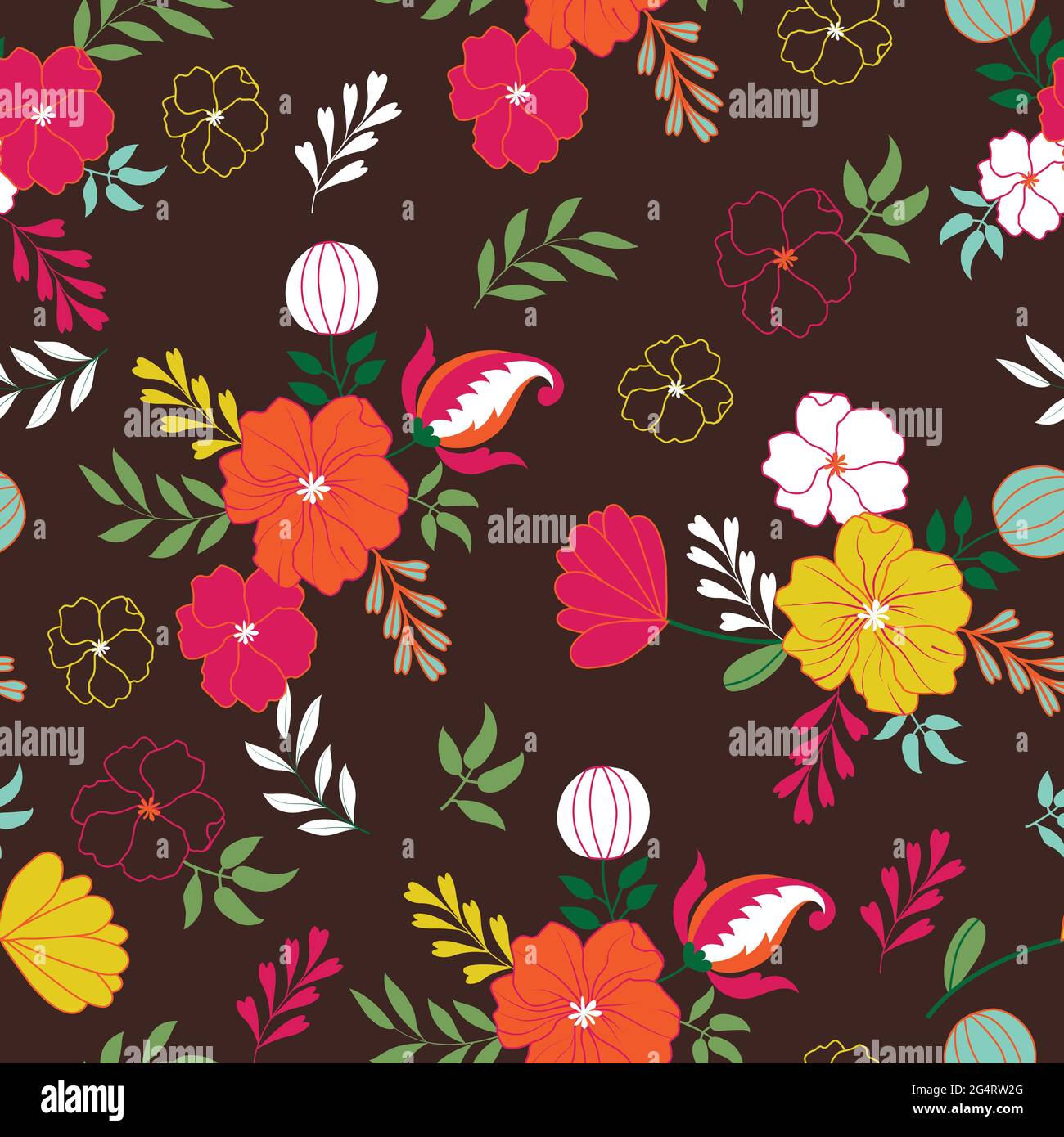Colorful floral vector Seamless pattern design for wallpaper, textile ...