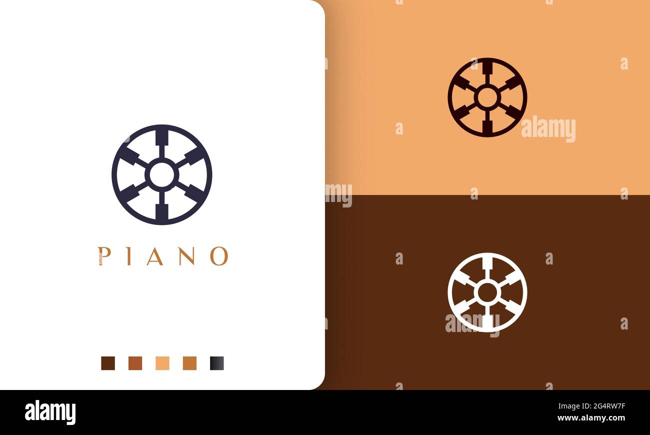 simple and modern piano community logo or icon Stock Vector