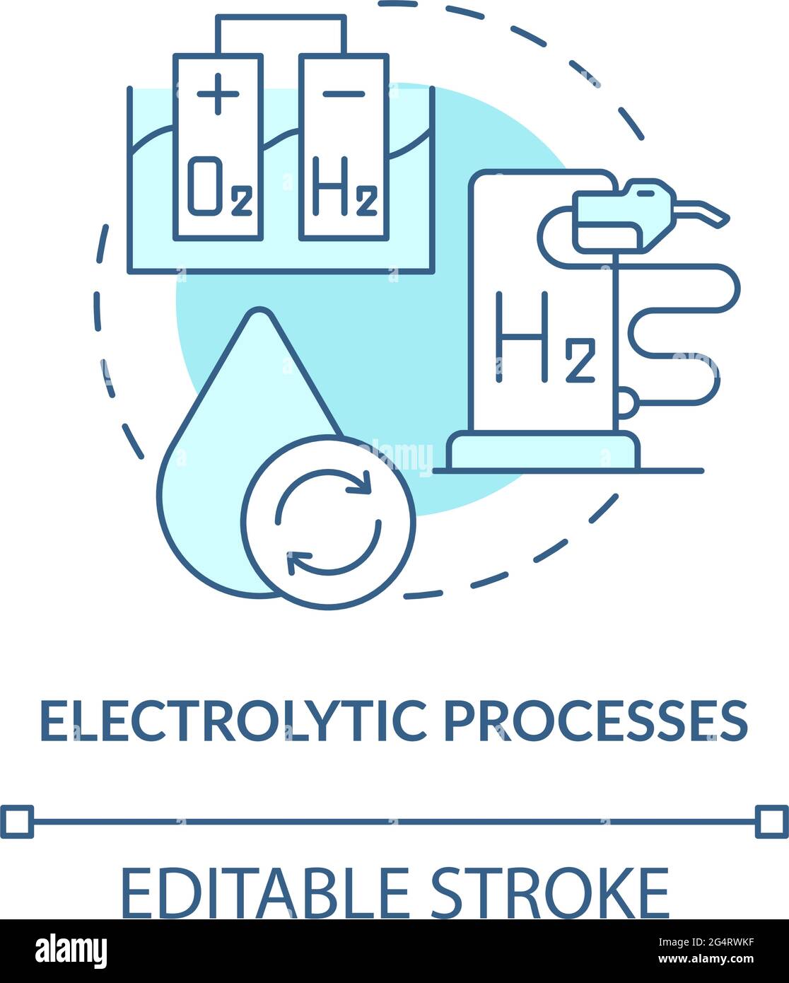 Electrolytic processes concept icon Stock Vector