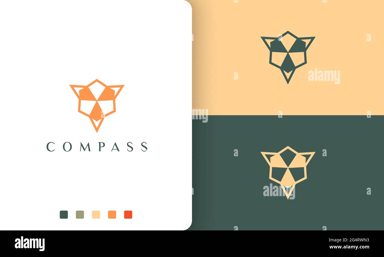 travel or navigation logo vector design with simple and modern compass shape Stock Vector