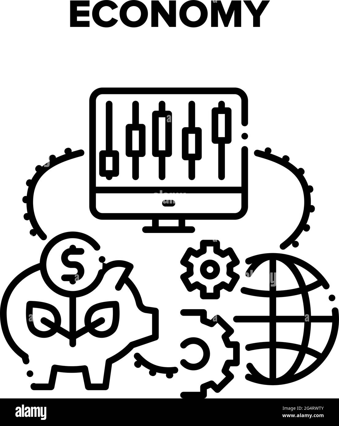 Economy Finance Vector Black Illustration Stock Vector Image & Art - Alamy