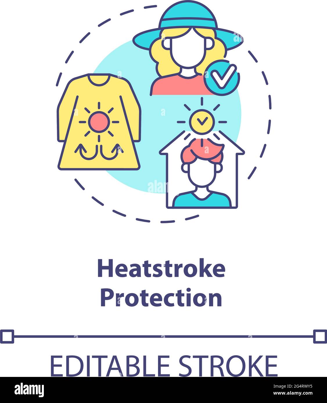 Heatstroke protection concept icon Stock Vector Image & Art - Alamy