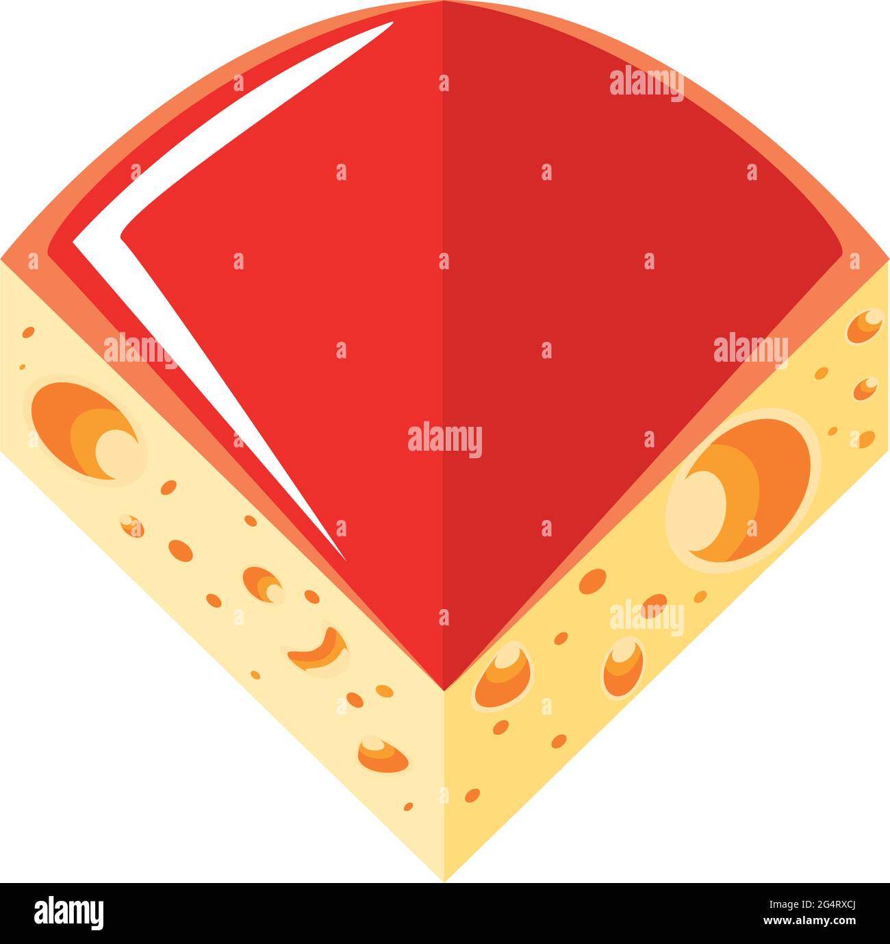 slice gouda cheese Stock Vector