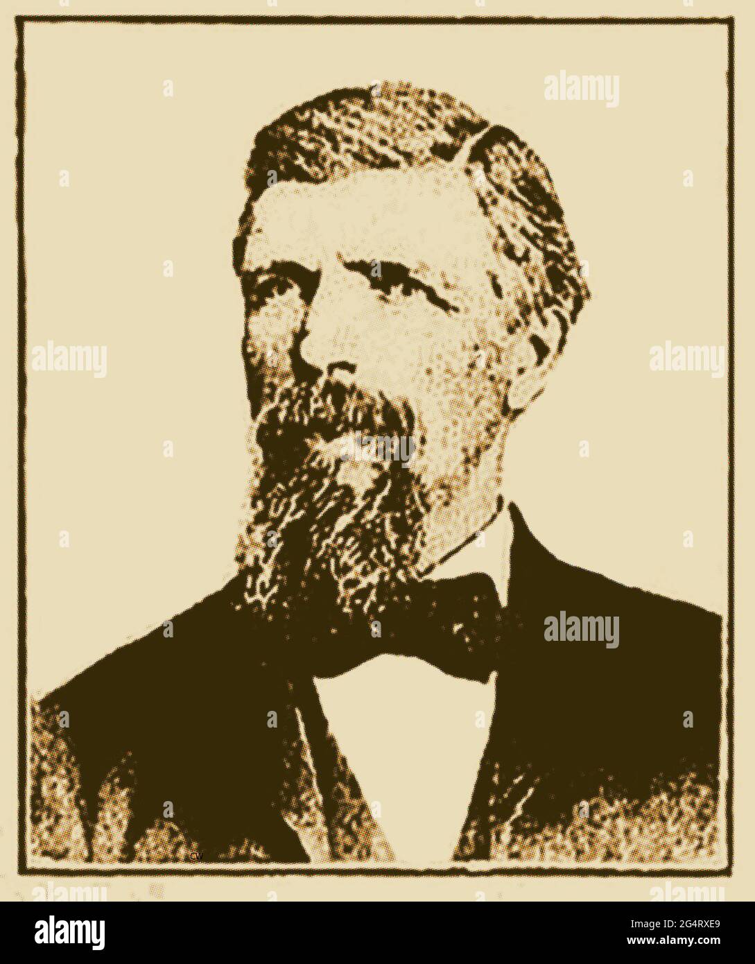 An 1898 printed photograph of James Hutchinson Funk (1842-1923), Speaker of the Iowa House of Representatives, USA ----   He was married to Elizabeth Gibson who died in 1865. After  farming his property he began practising  law in 1871 and the following year entered politics as a prosecuting  & city attorney. He served two terms as a member of the Illinois legislature. Ill health forced a move to Iowa Falls, Hardin county, ( in 1890 farming & horse breeding) before taking up law again. He was also mayor of Iowa Falls & was author of the Mulct Law Measure Stock Photo