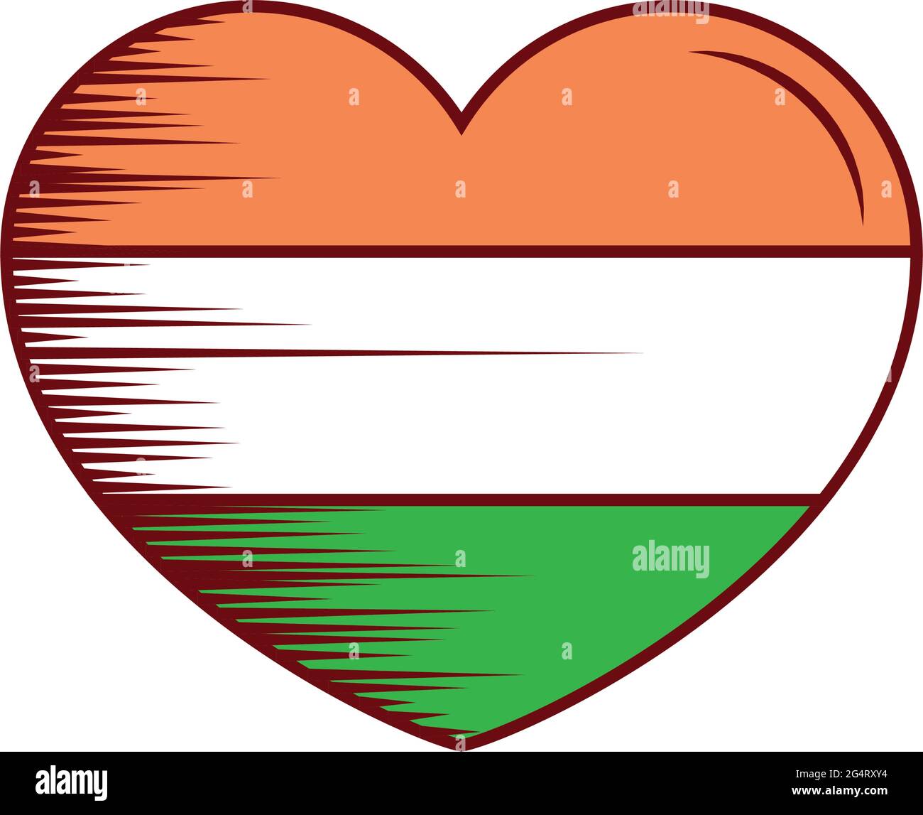 india flag in heart Stock Vector