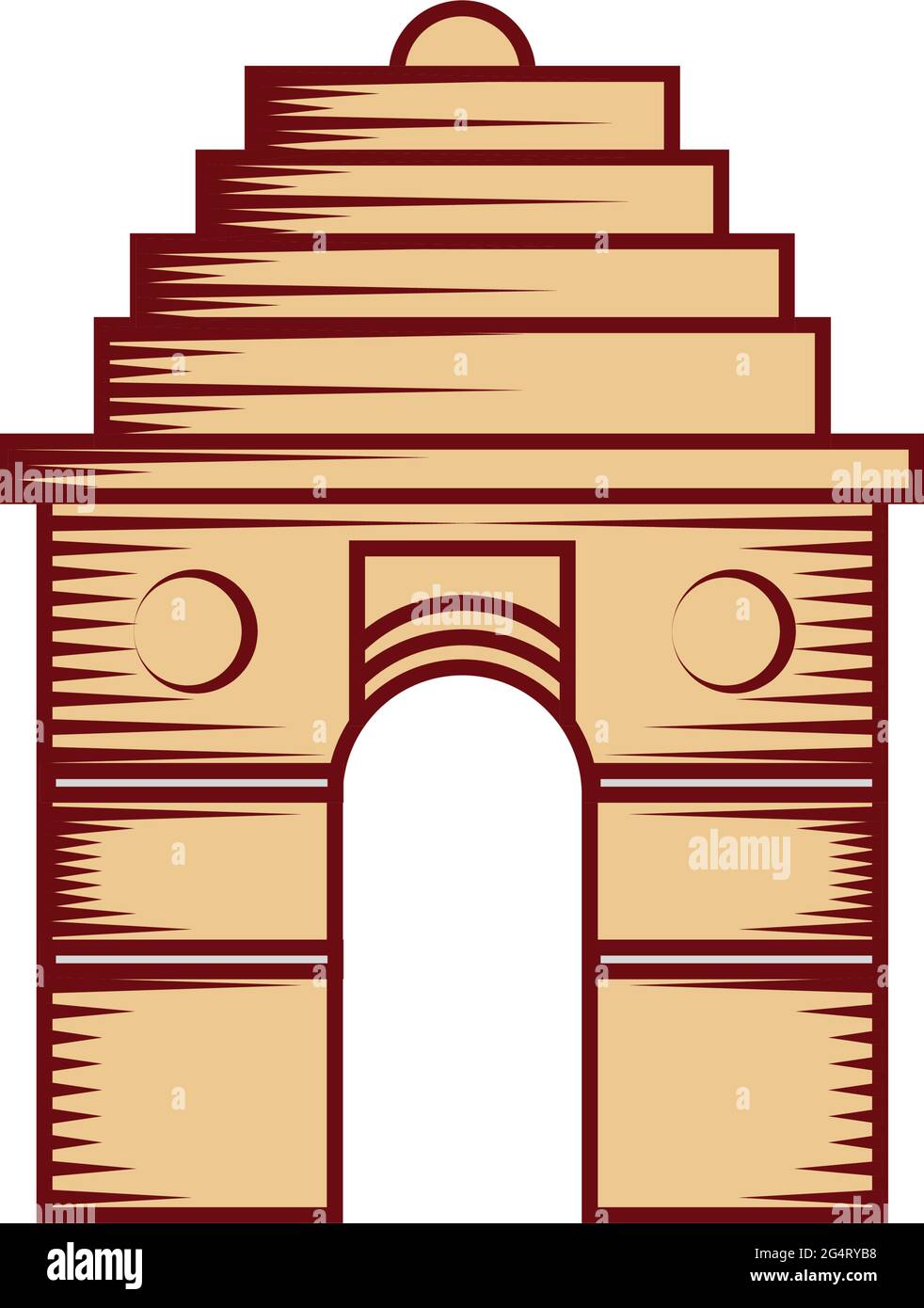 india gate monument Stock Vector