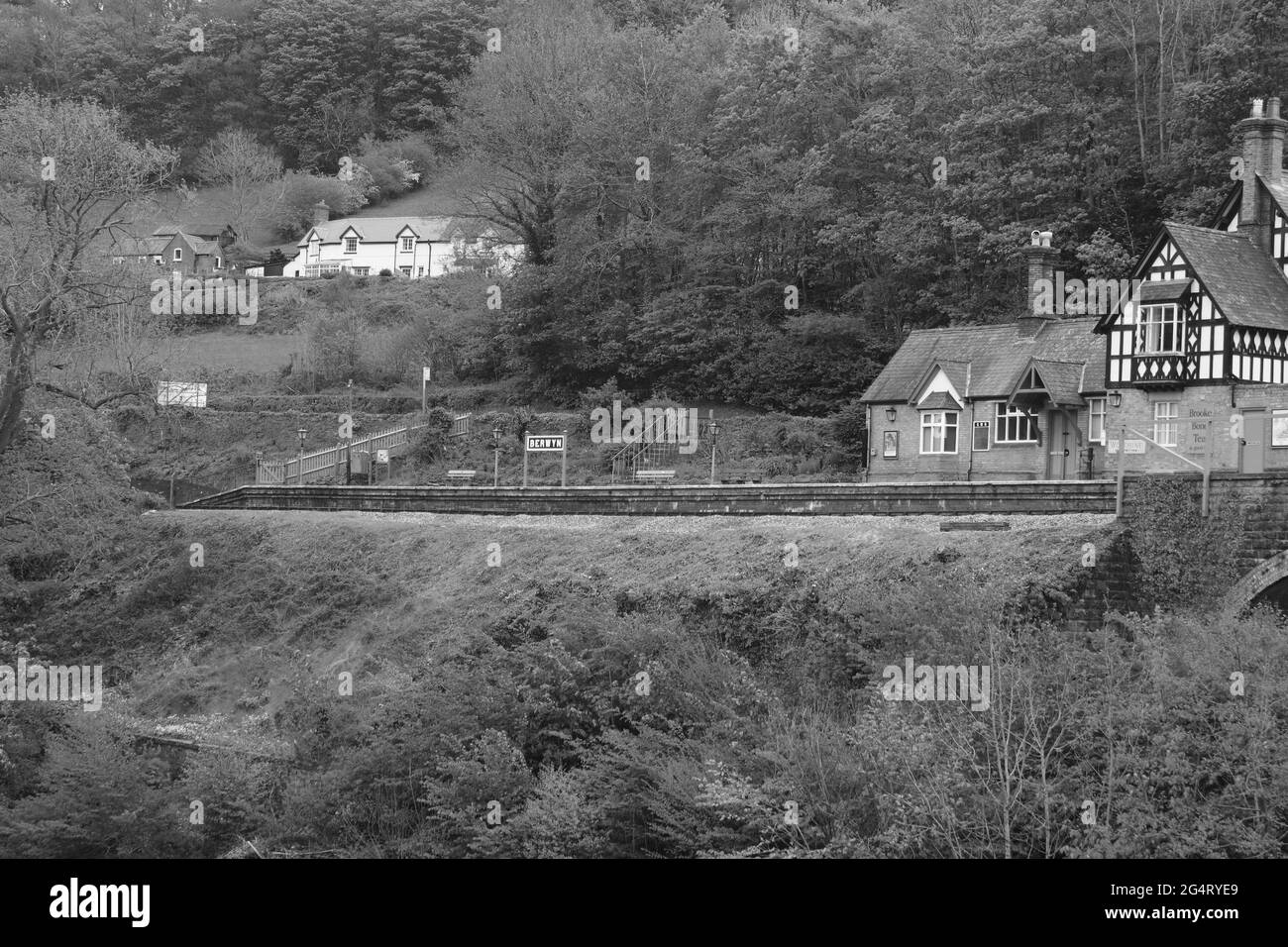 Berwyn railway station and viaduct Llangollen North Wales Stock Photo