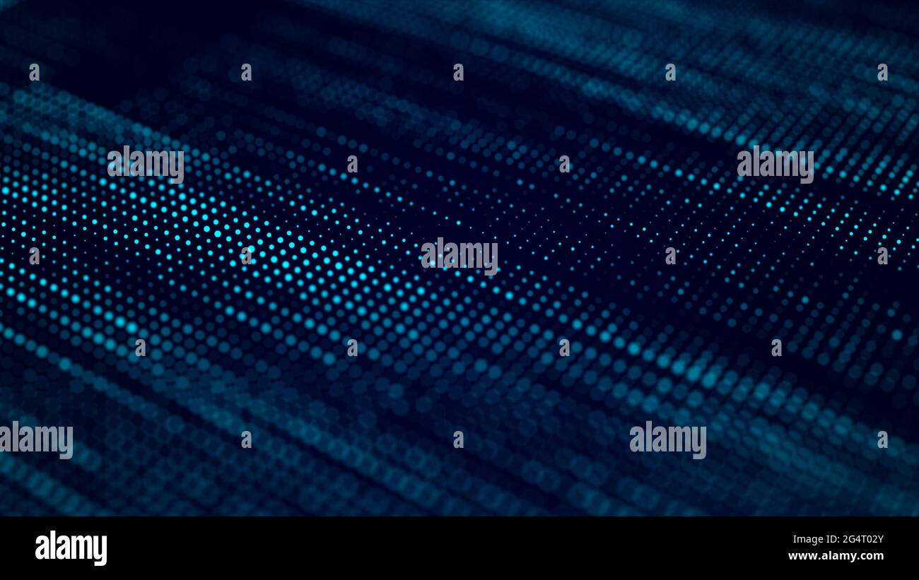 Digital blue background of particles. Abstract futuristic illustration ...