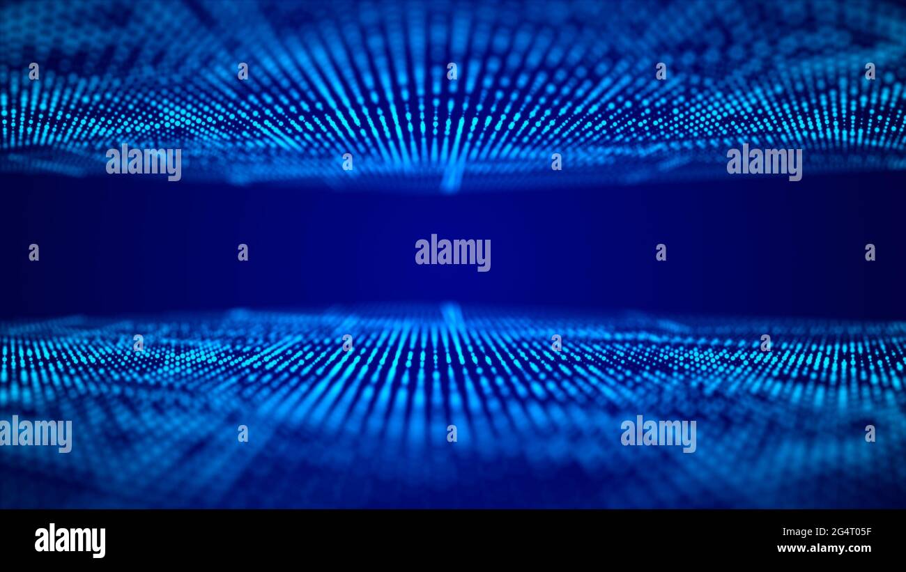 Digital blue background of particles. Abstract futuristic illustration ...