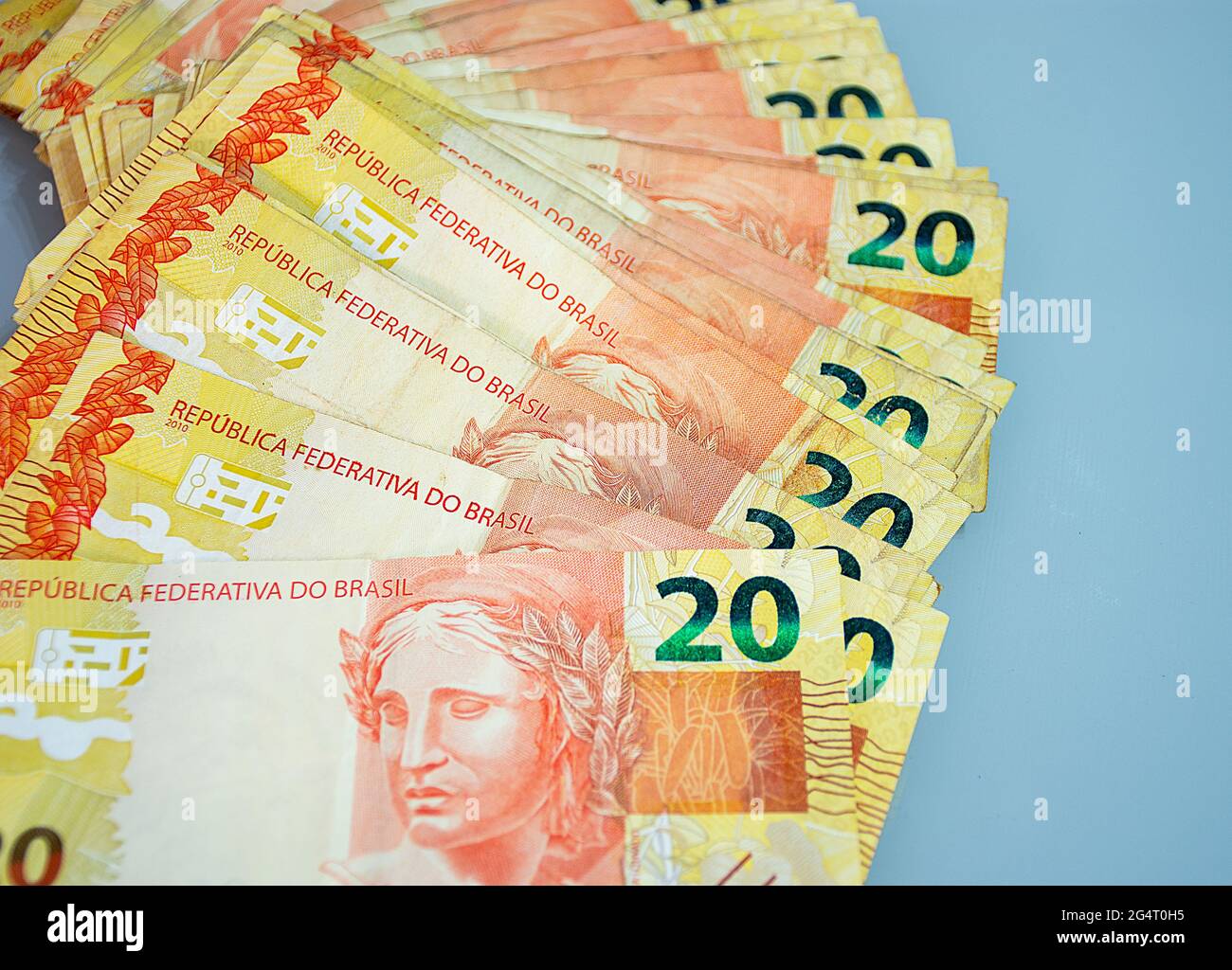 Photographic composition with Real - Brazilian Money Stock Photo