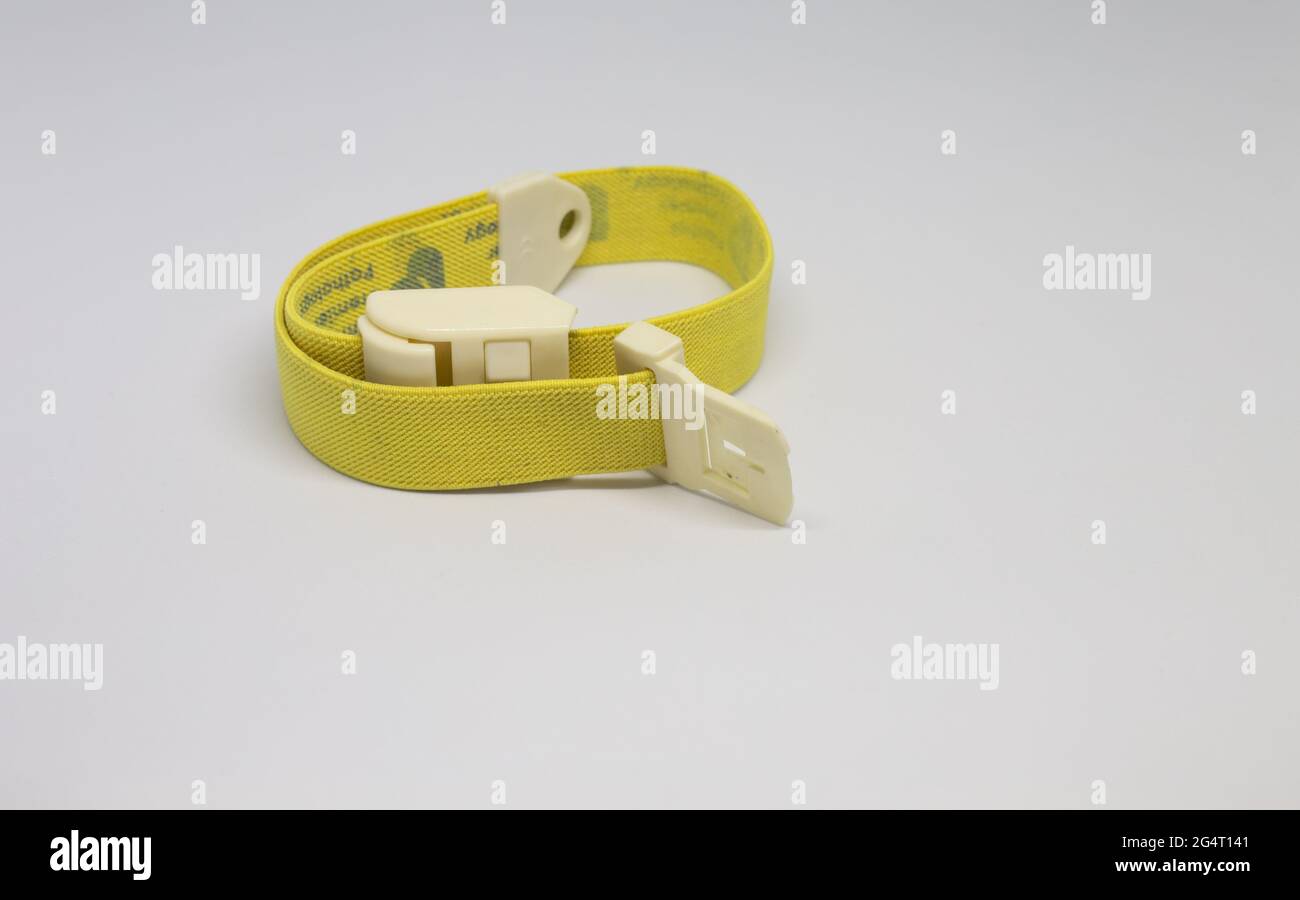 KUALA LUMPUR, MALAYSIA Jun 12, 2021 Yellow color tourniquet band of