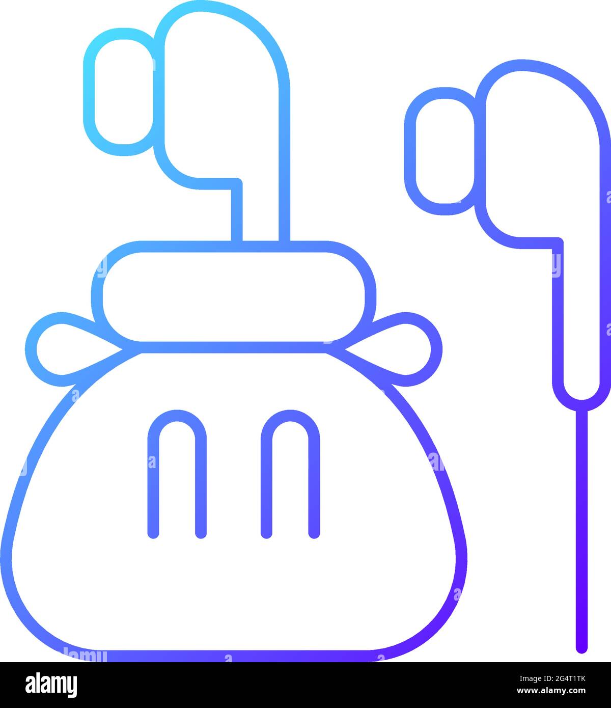 Headphones gradient linear vector icon Stock Vector