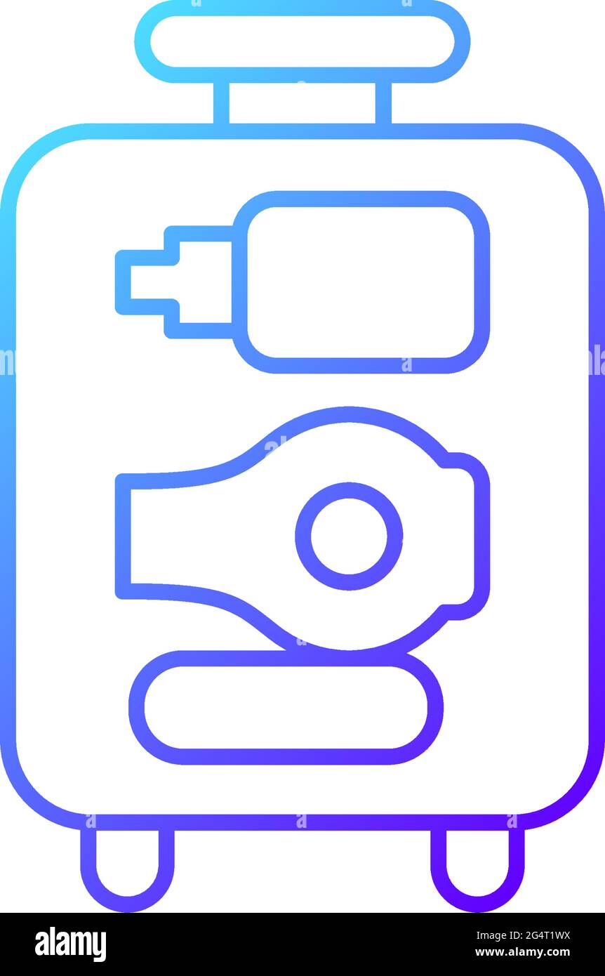 Open suitcase gradient linear vector icon Stock Vector