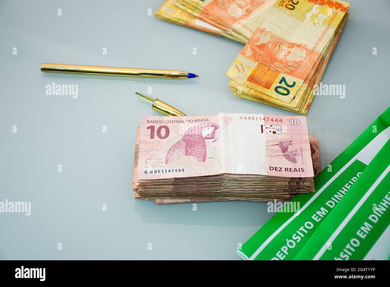 Photographic composition with Real - Brazilian Money Stock Photo