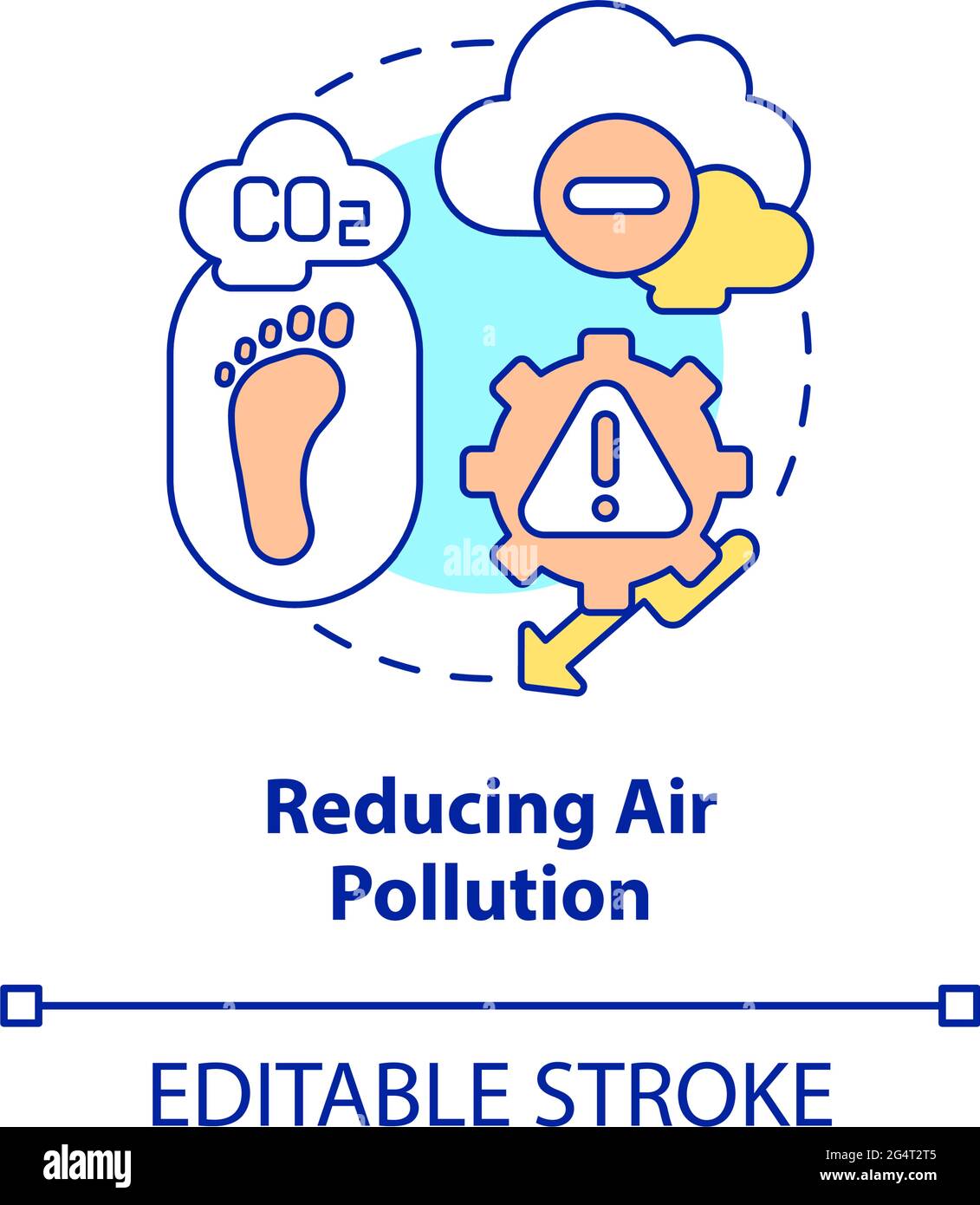 Reducing air pollution concept icon Stock Vector