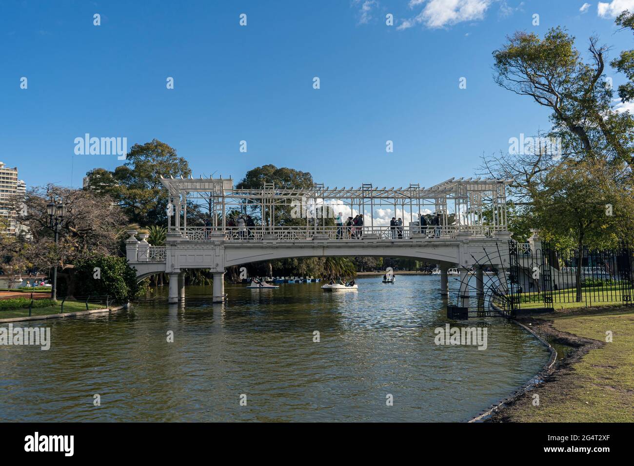 Buenos Aires, Argentina, june 20 of 2021. Bridge in the park called Bosques  de Palermo or Rosedal in the center of the city. Concept Tourist, travel  Stock Photo - Alamy