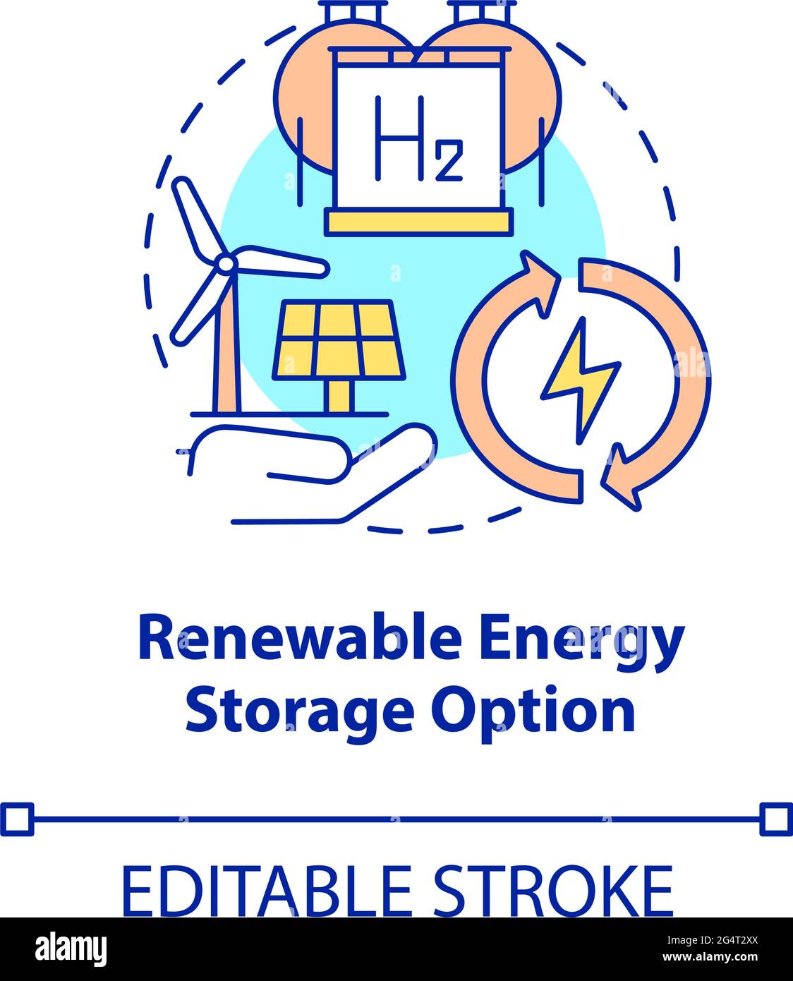 Renewable energy storage option concept icon Stock Vector Image & Art