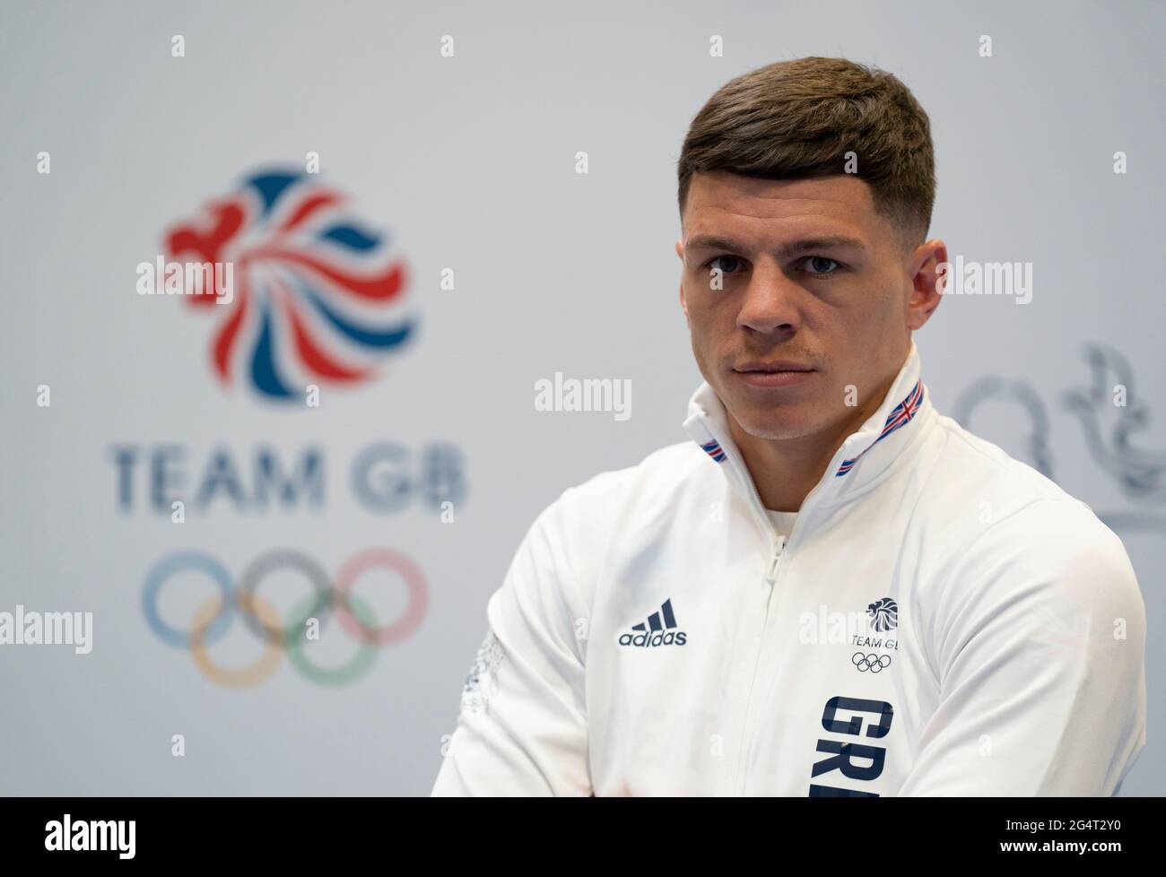 Pat McCormack during the kitting out session for the Tokyo Olympics 2020 at the Birmingham NEC, UK. Picture date: Monday June 21, 2021. Stock Photo