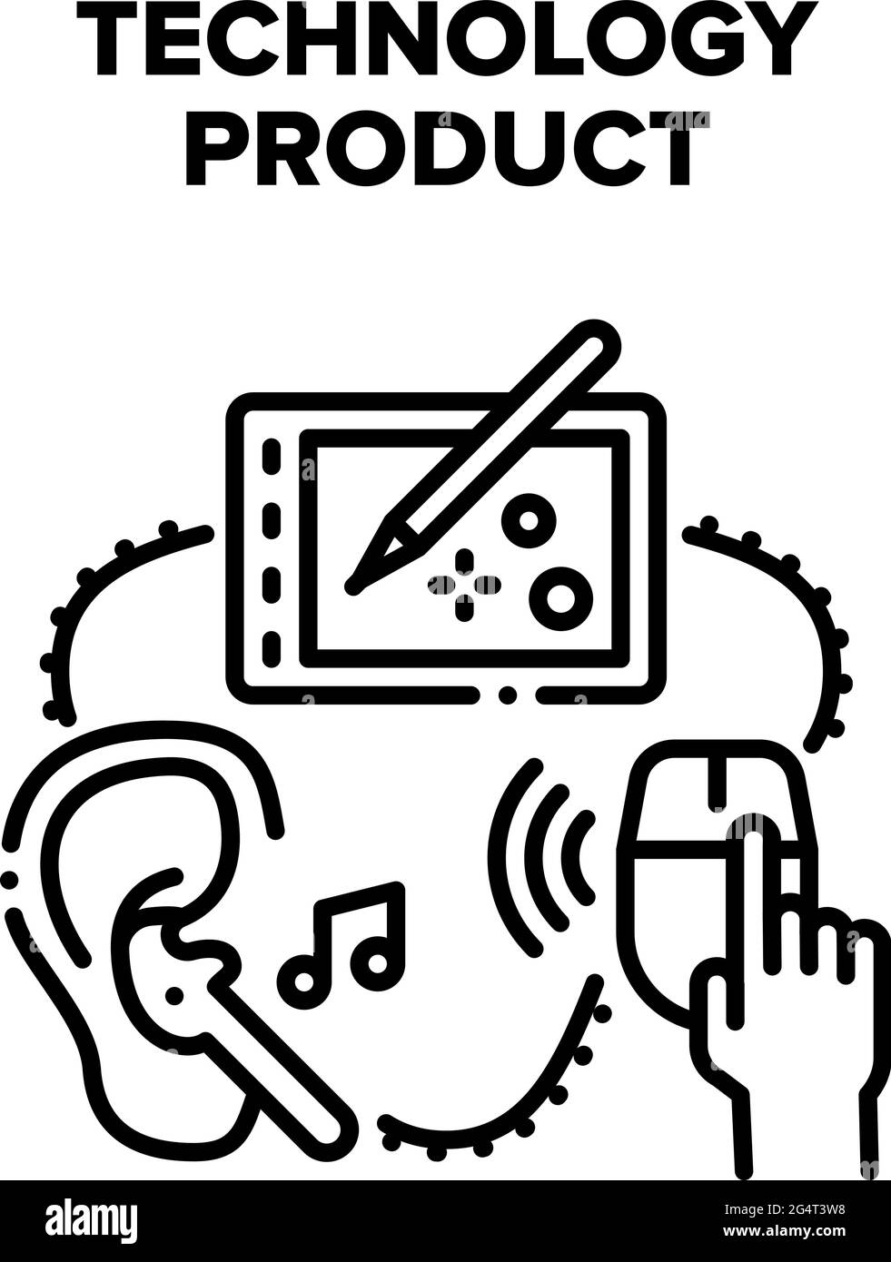 Technology Product Devices Vector Black Illustration Stock Vector Image ...